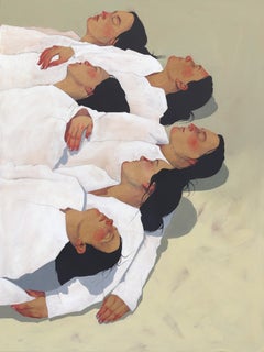 J'ai rêvé - Peinture figurative originale en techniques mixtes sur toile