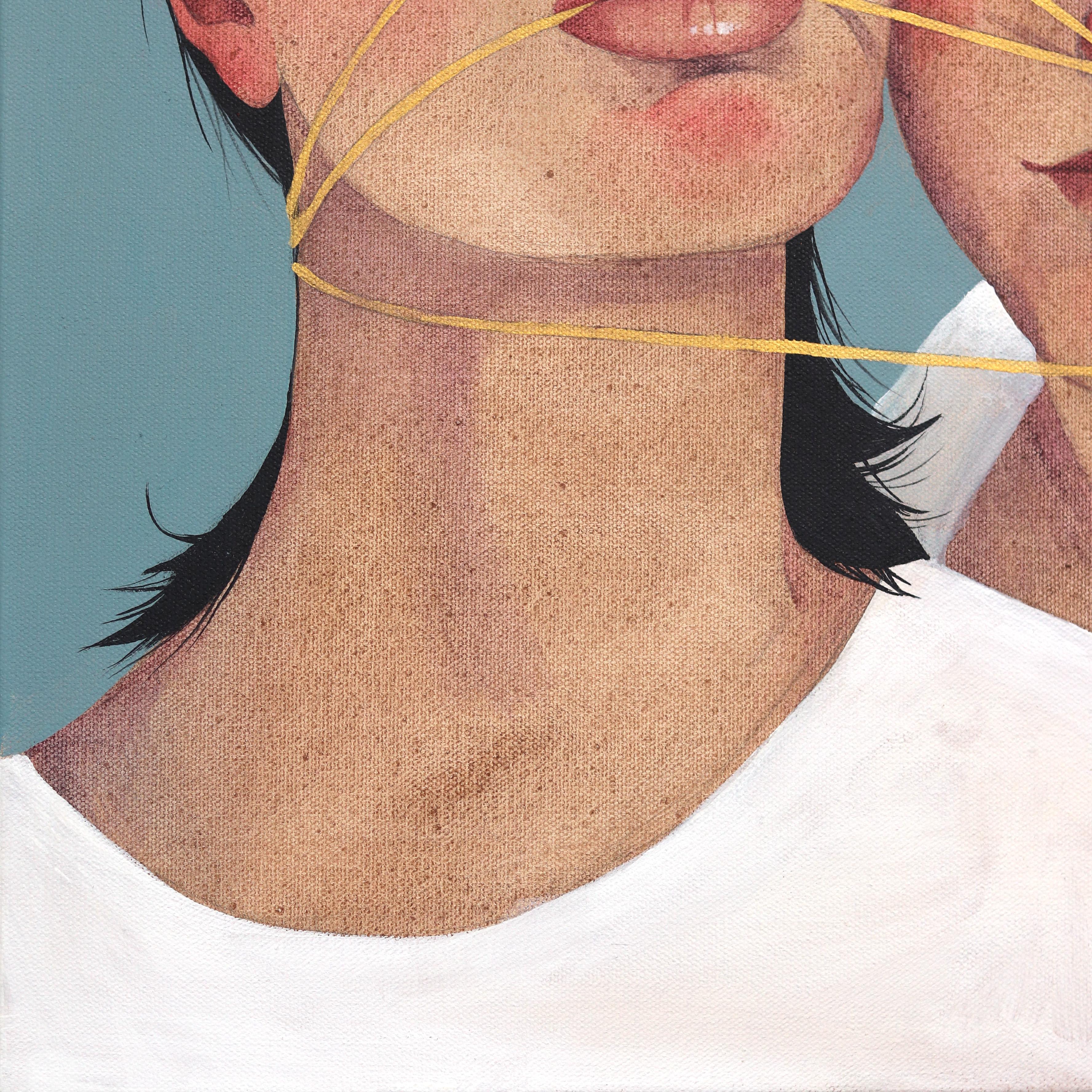 Still Love You - Original Dramatische Abstrakte Figurative Porträt Acrylmalerei im Angebot 2