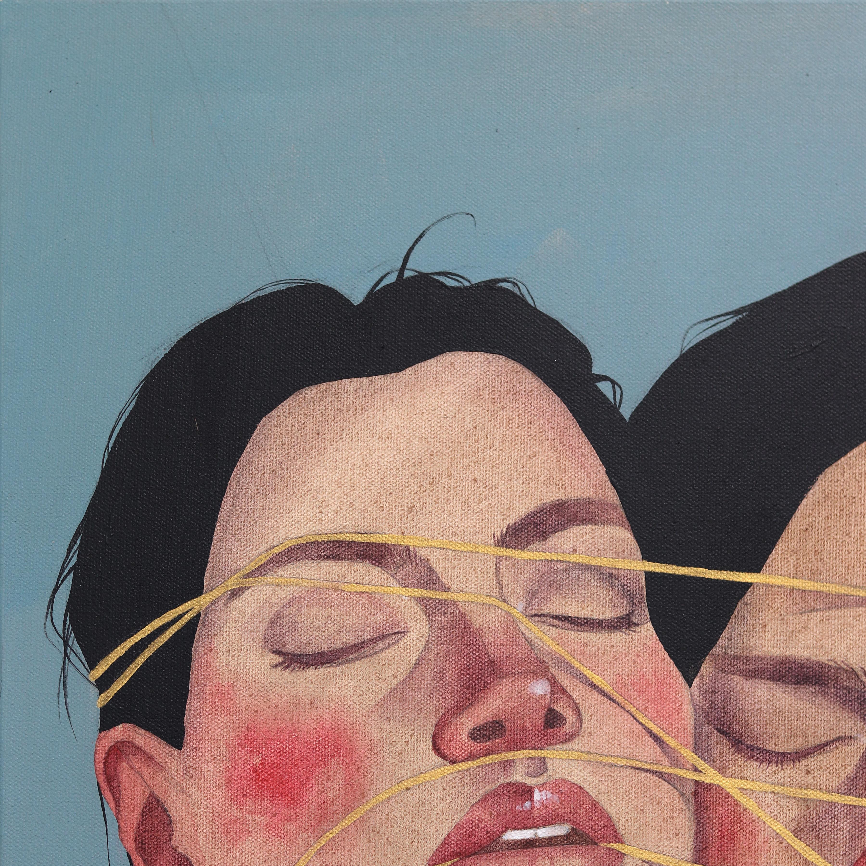 Still Love You - Original Dramatische Abstrakte Figurative Porträt Acrylmalerei im Angebot 3