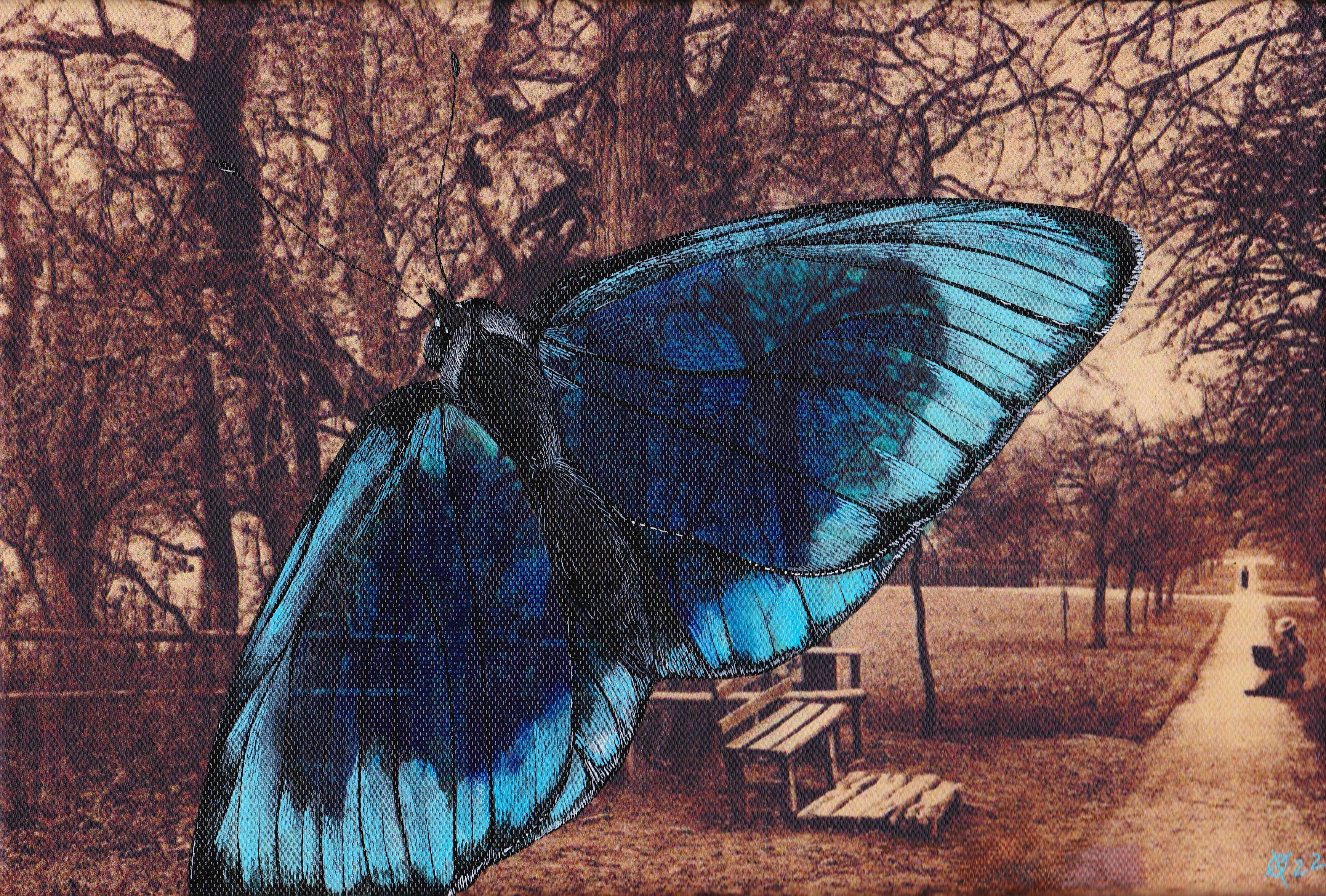 Xenia Ostrovskaya Animal Painting - Paris Blue Bird