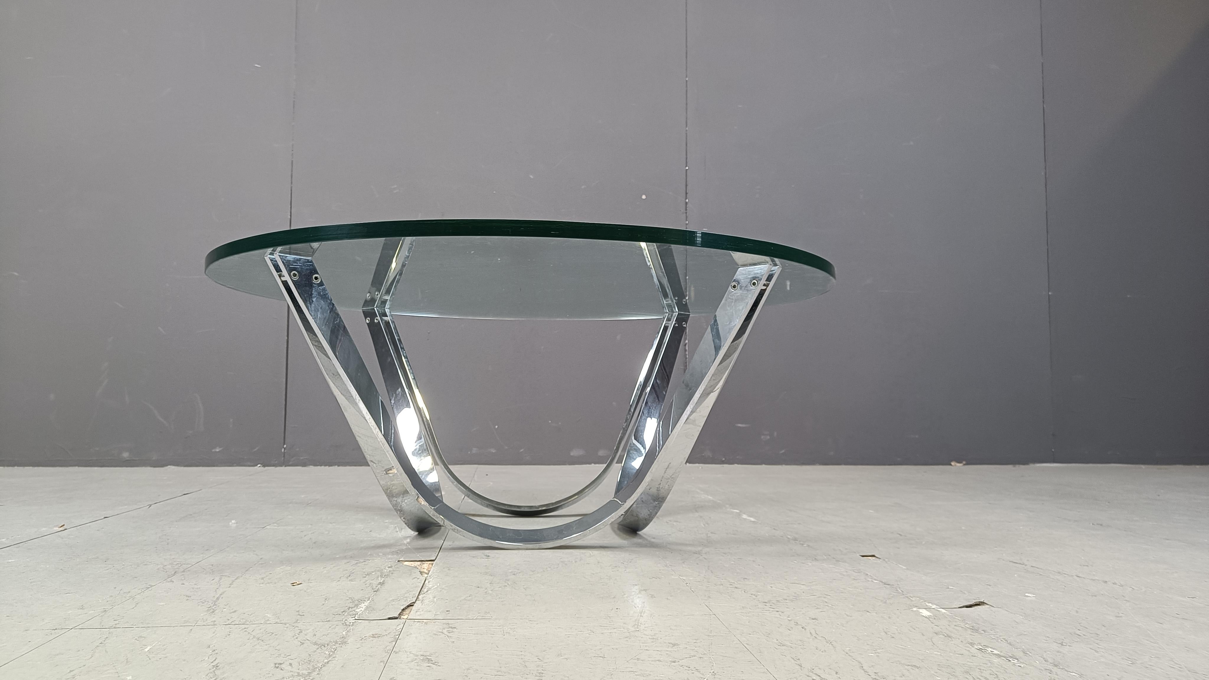 Glass Xerner Linder model 2075 coffee table, 1960s