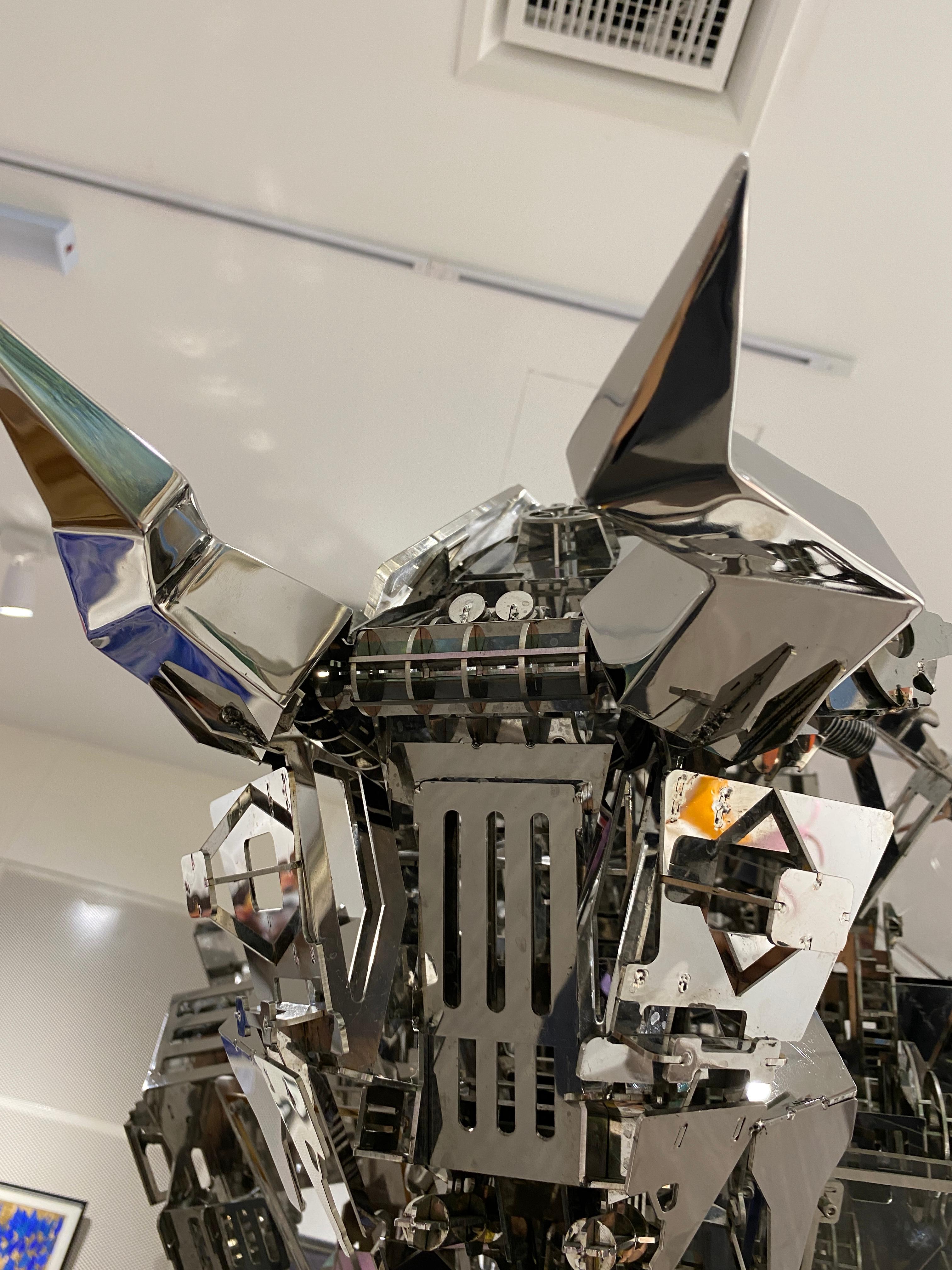 The Conqueror, Desktop Mechanical Bull Run Modern Art, Animal Figurine In Stock 2