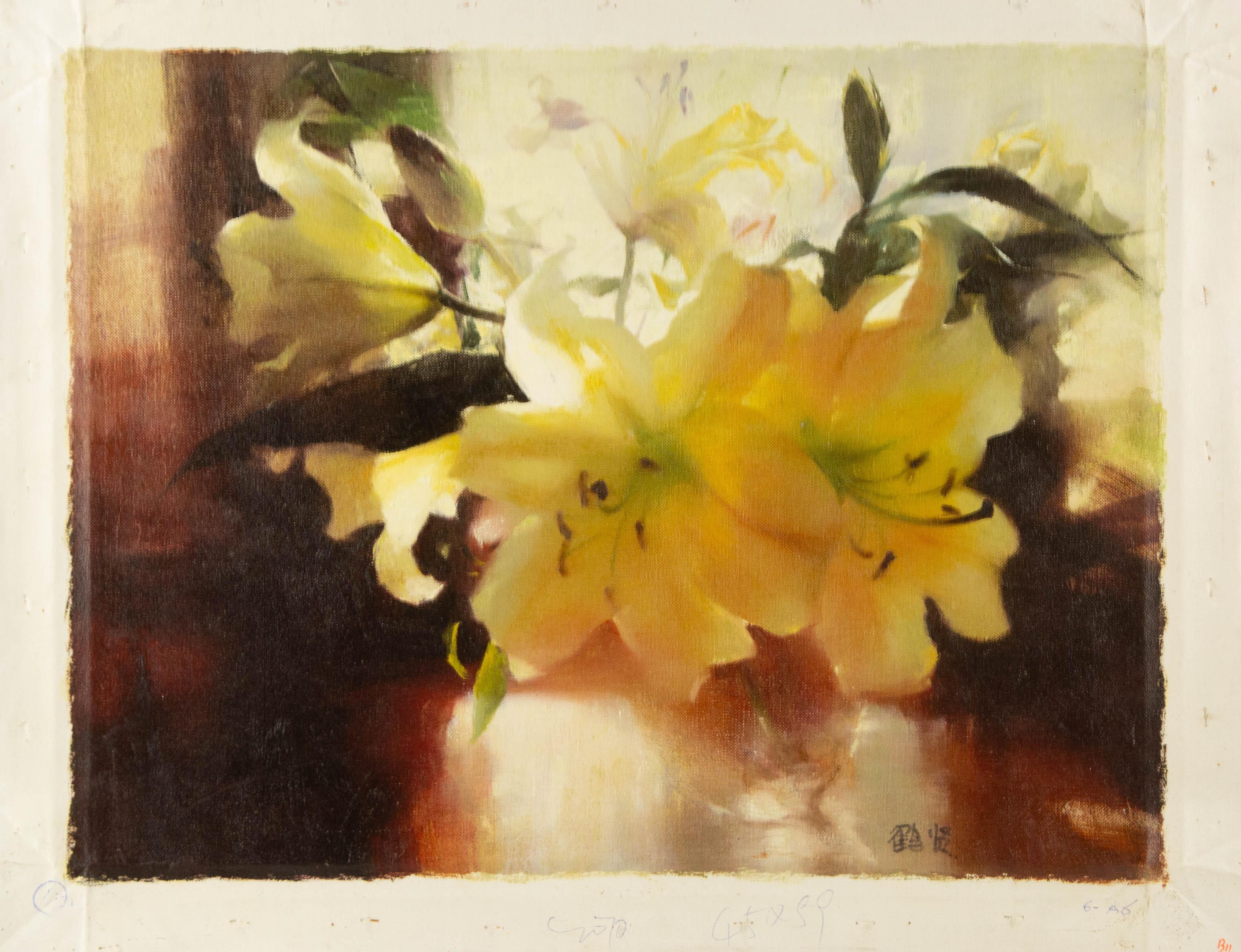 Xian He Floral Original Oil On Canvas 
