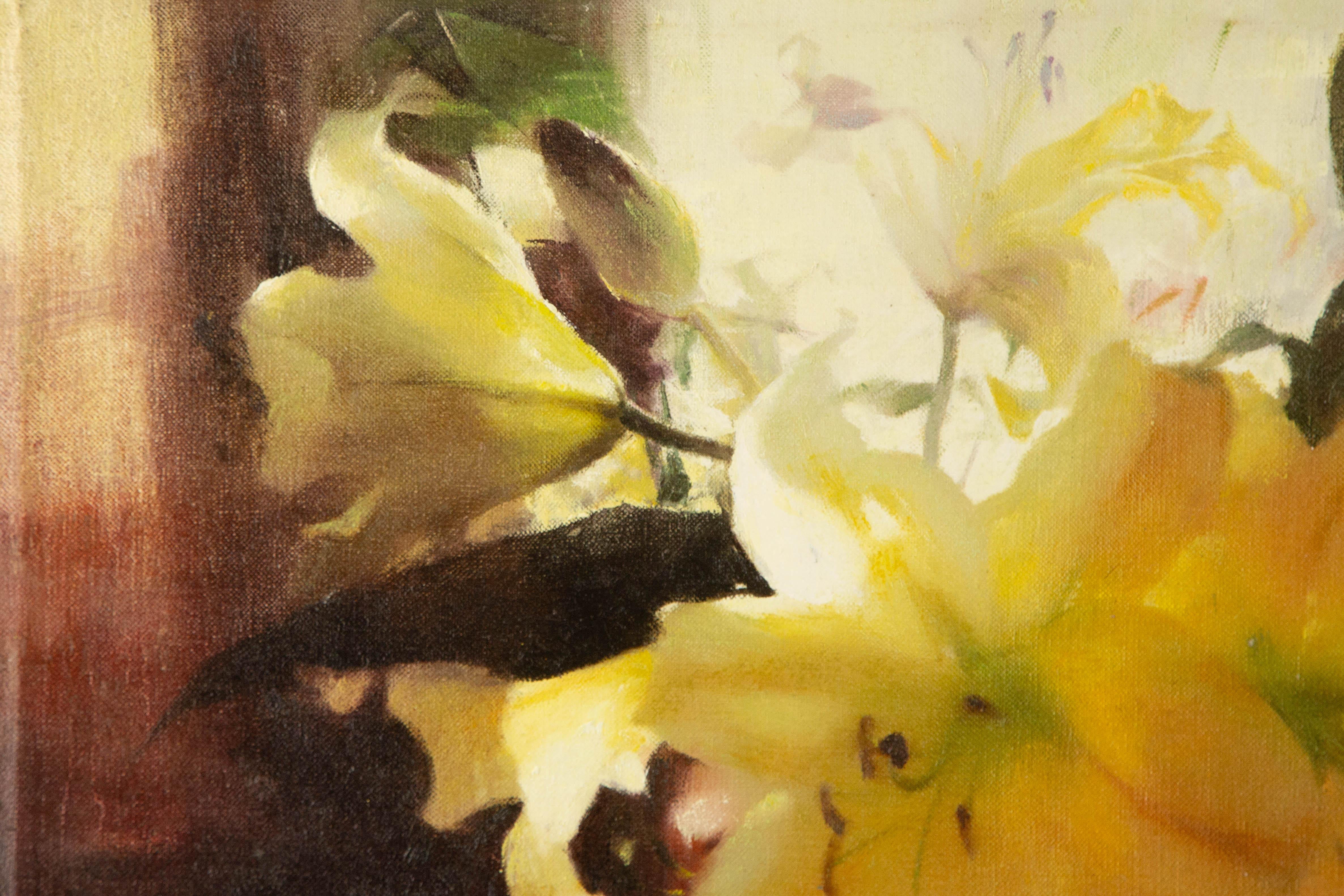 Xian He Floral Original Oil On Canvas 