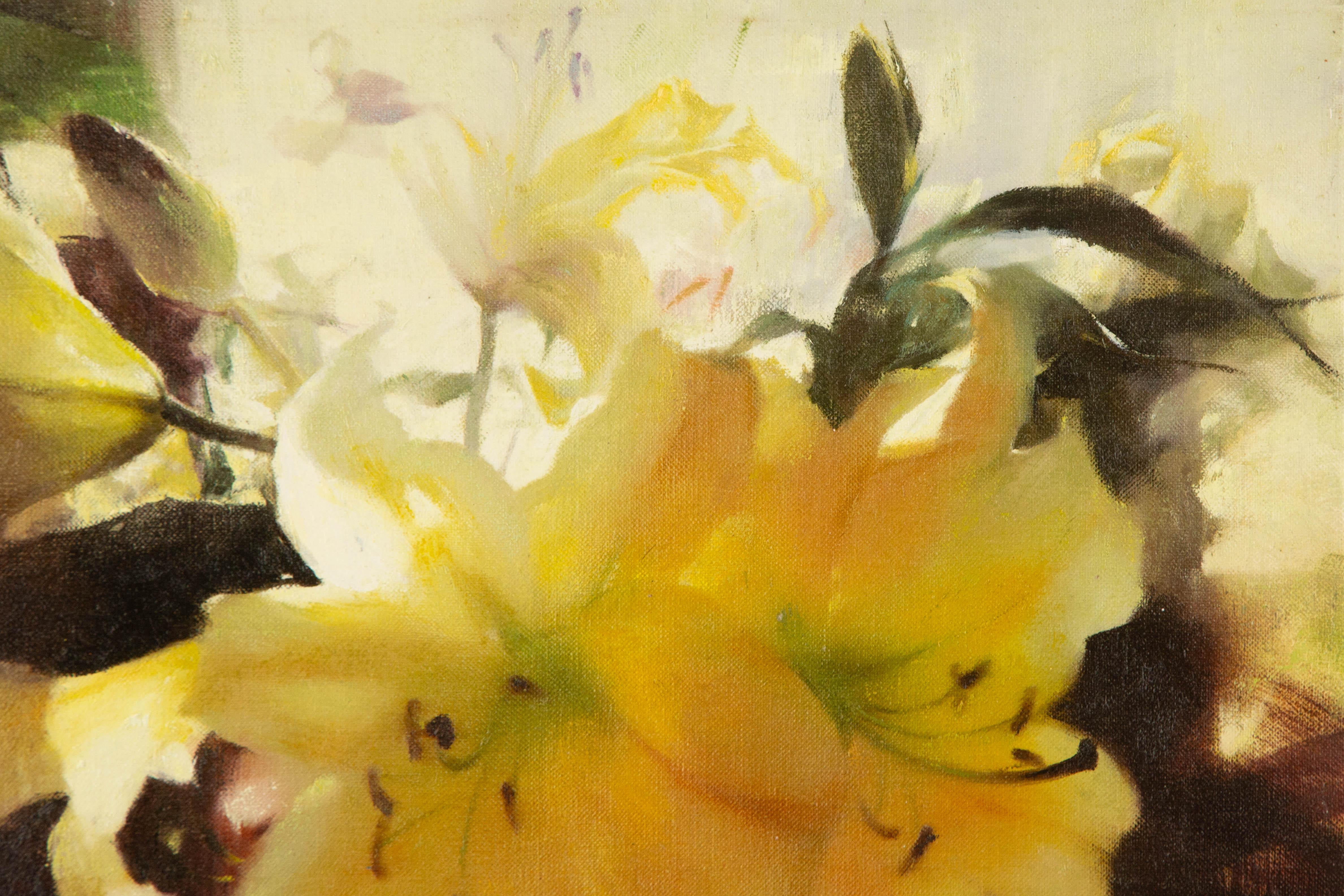 Xian He Floral Original Oil On Canvas 