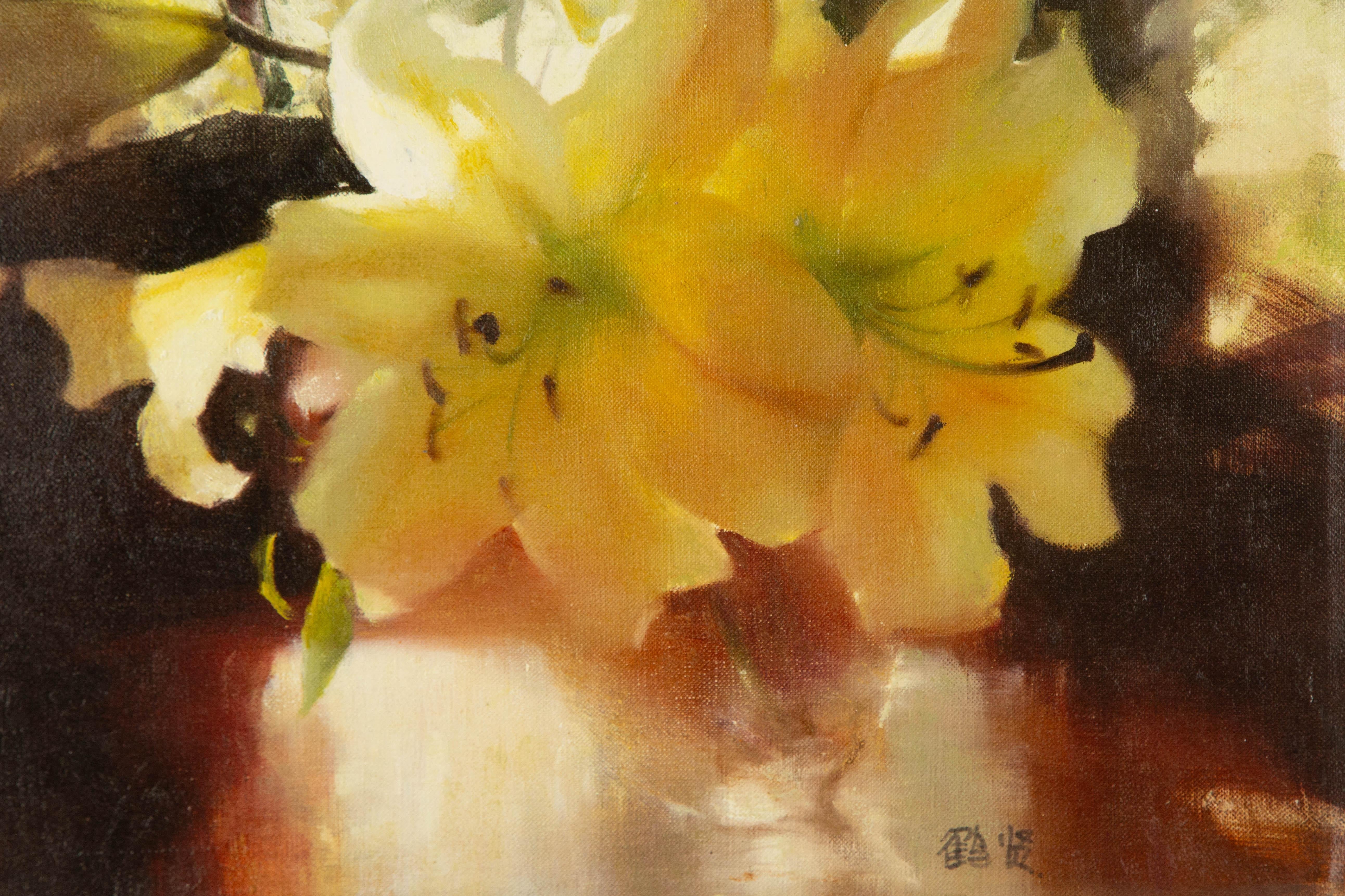 Xian He Floral Original Oil On Canvas 