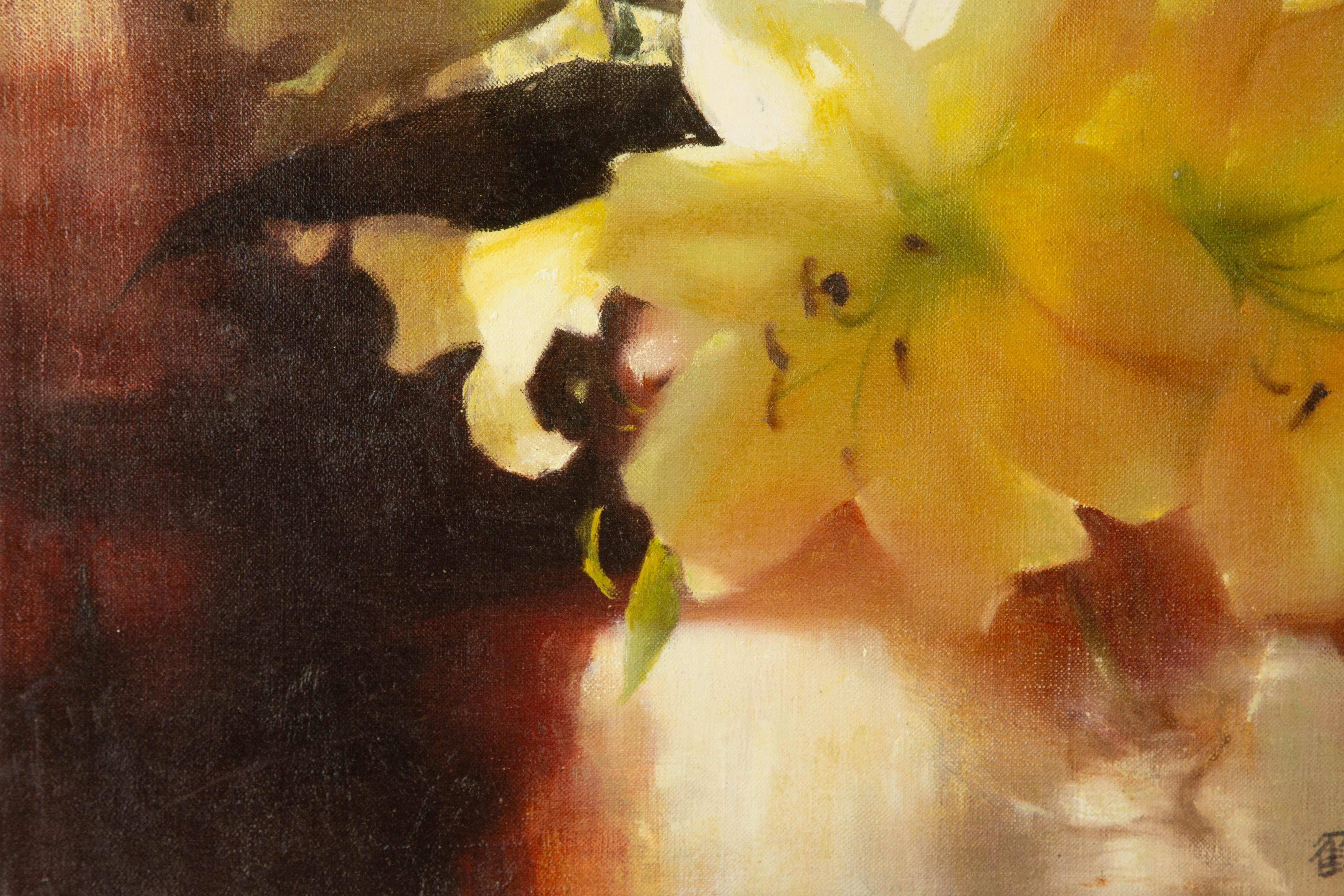 Xian He Floral Original Oil On Canvas 