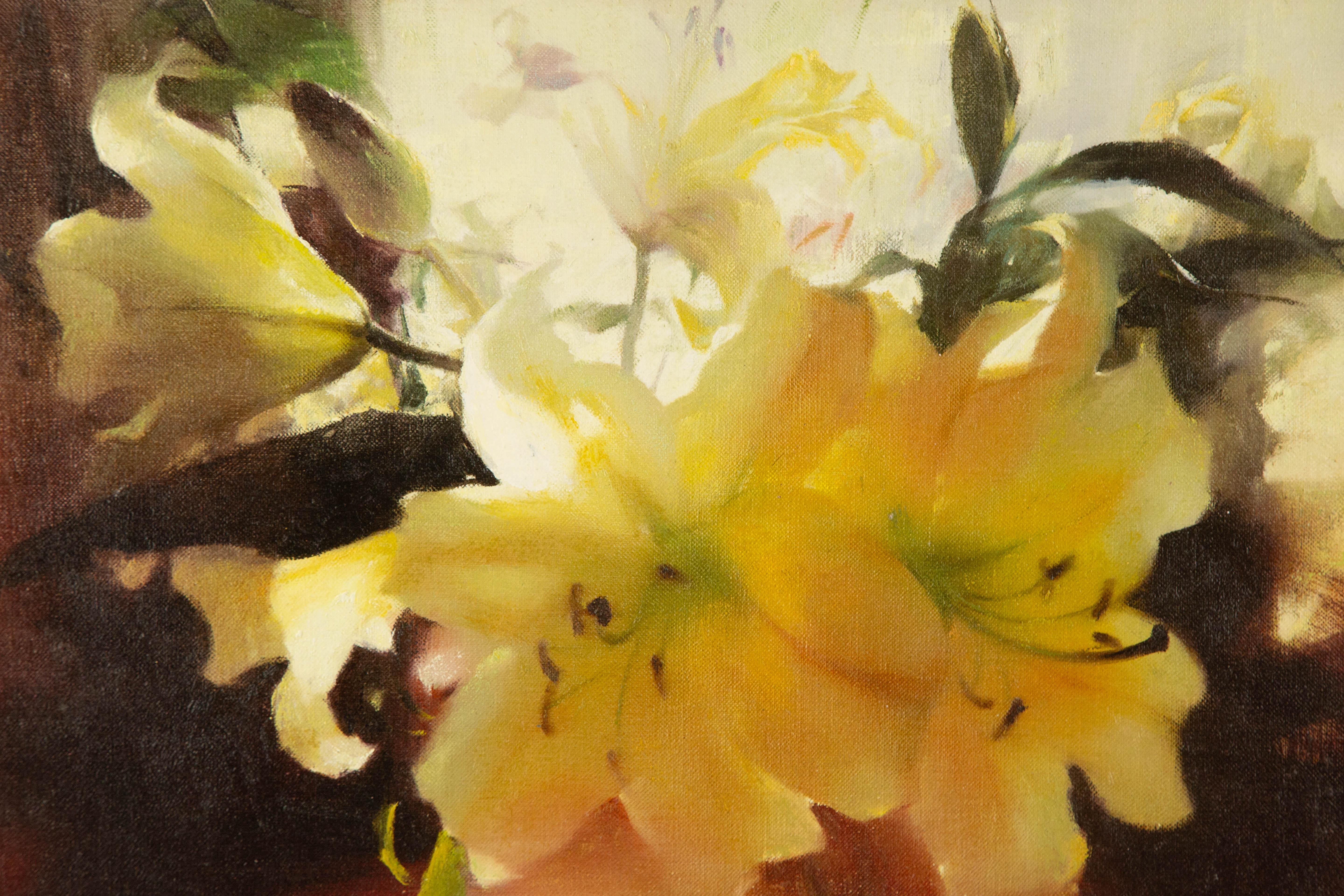 Xian He Floral Original Oil On Canvas 