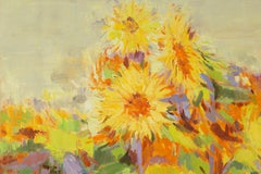 XianChao He Floral Original Oil On Canvas "Sunflower 1"