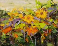 XianChao He Floral Original Oil Painting "Sunflower 2"