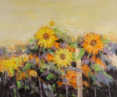 Xianchao He Impressionist Original Oil On Canvas "Sunflower"