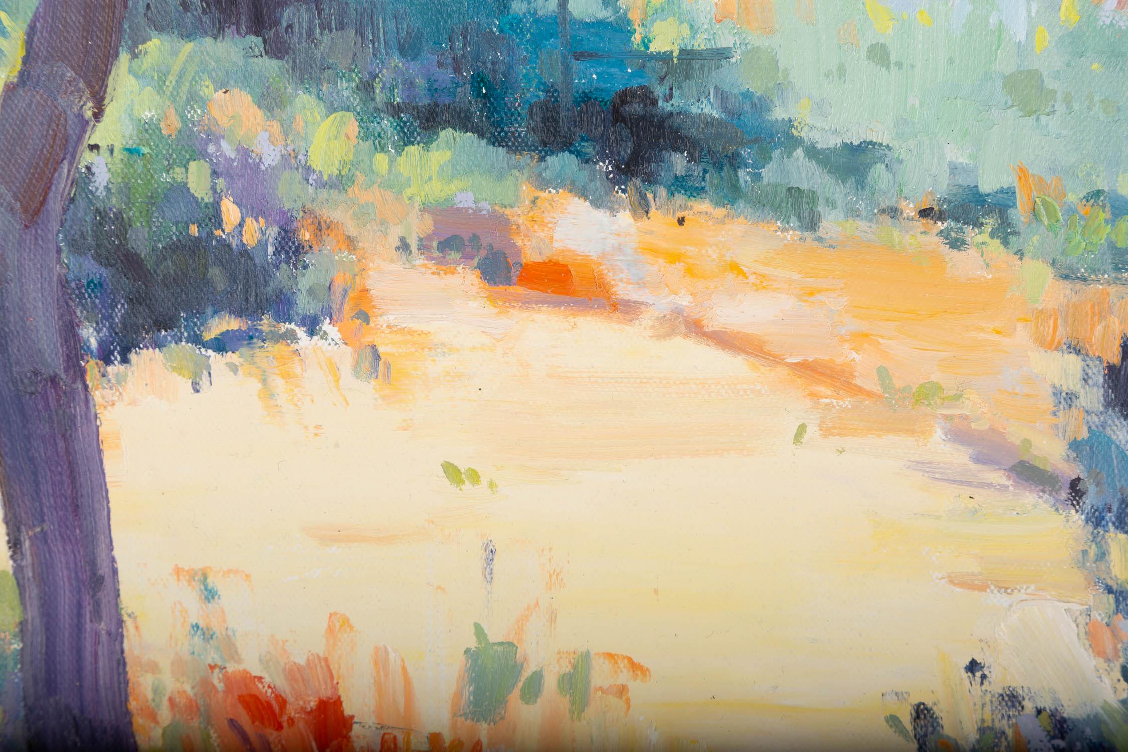 Xianchao He Landschaft, Original, Ölgemälde auf Leinwand, „Sommersockel“ im Angebot 1