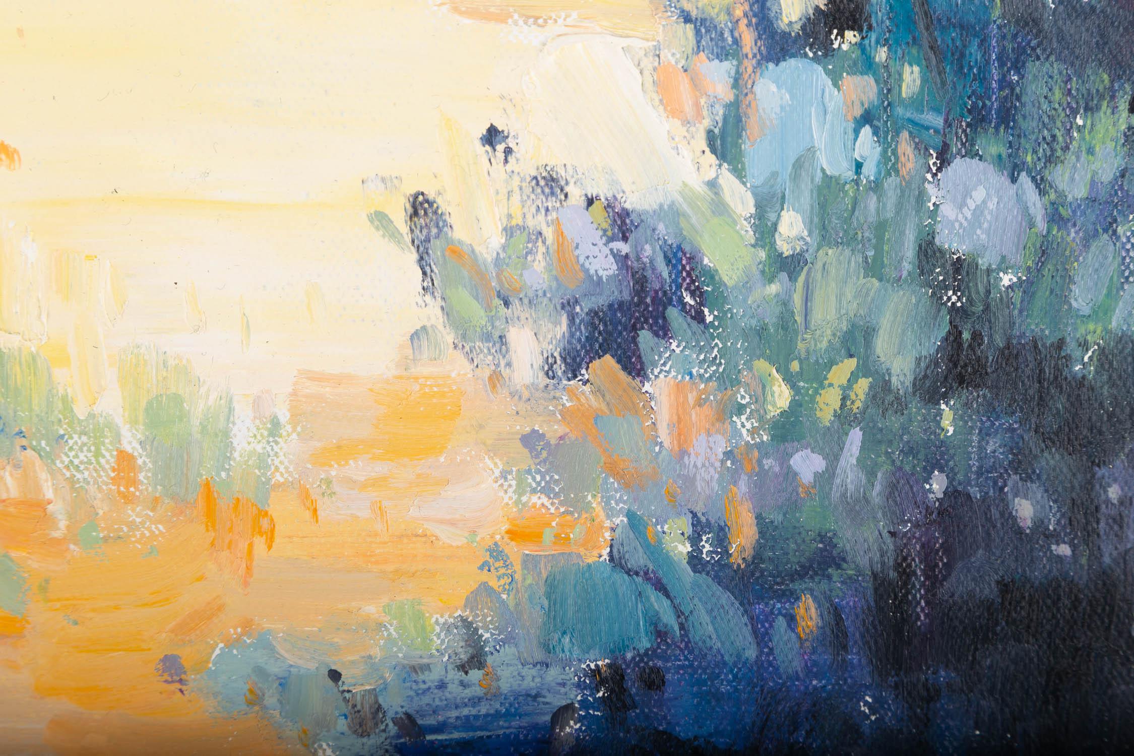 Xianchao He Landschaft, Original, Ölgemälde auf Leinwand, „Sommersockel“ im Angebot 3
