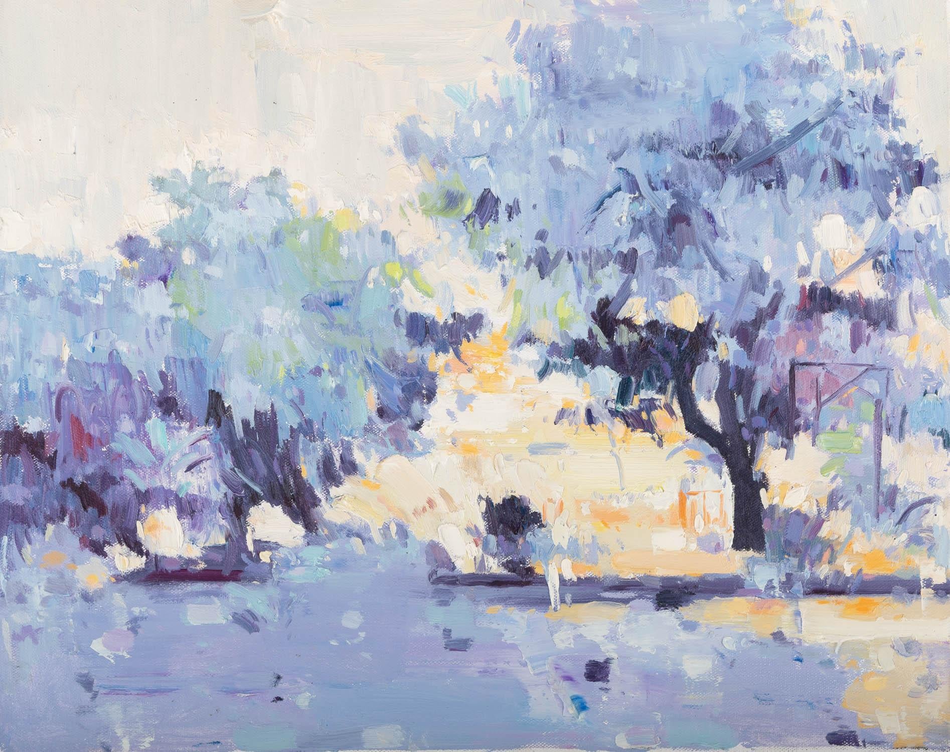 Xianchao He Landscape Original Oil On Canvas "Warm Sunlight"