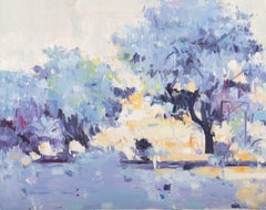 Paisaje Xianchao He Óleo original sobre lienzo "Cálida luz del sol"