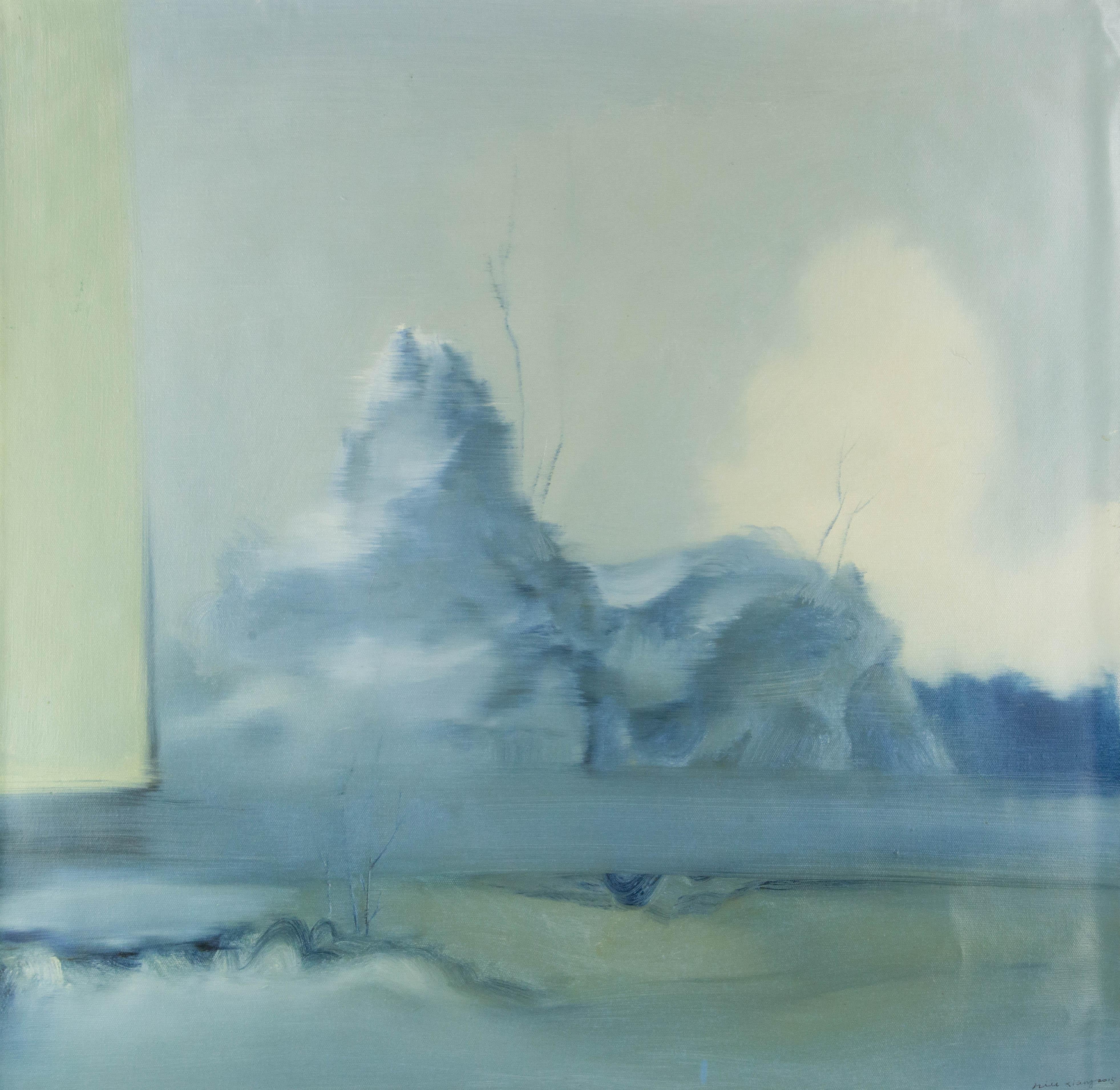  Title: Loess View
 Medium: Oil on canvas
 Size: 31 x 31 inches
 Frame: Framing options available!
 Condition: The painting appears to be in excellent condition.
 Note: This painting is unstretched
 Year: 2015
 Artist: Xiang Niu
 Signature: Signed
