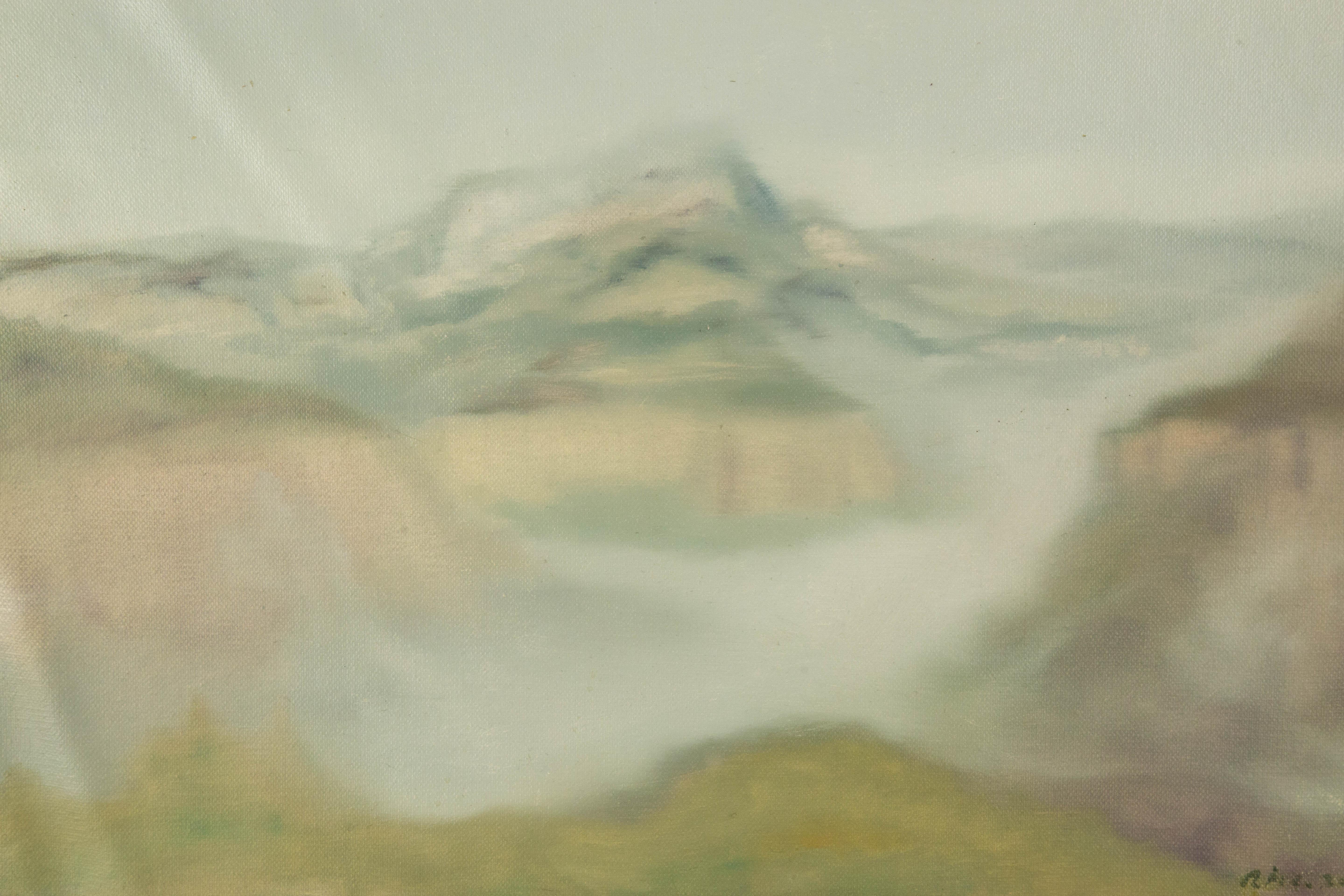 Xiang Niu Paesaggio originale olio su tela 