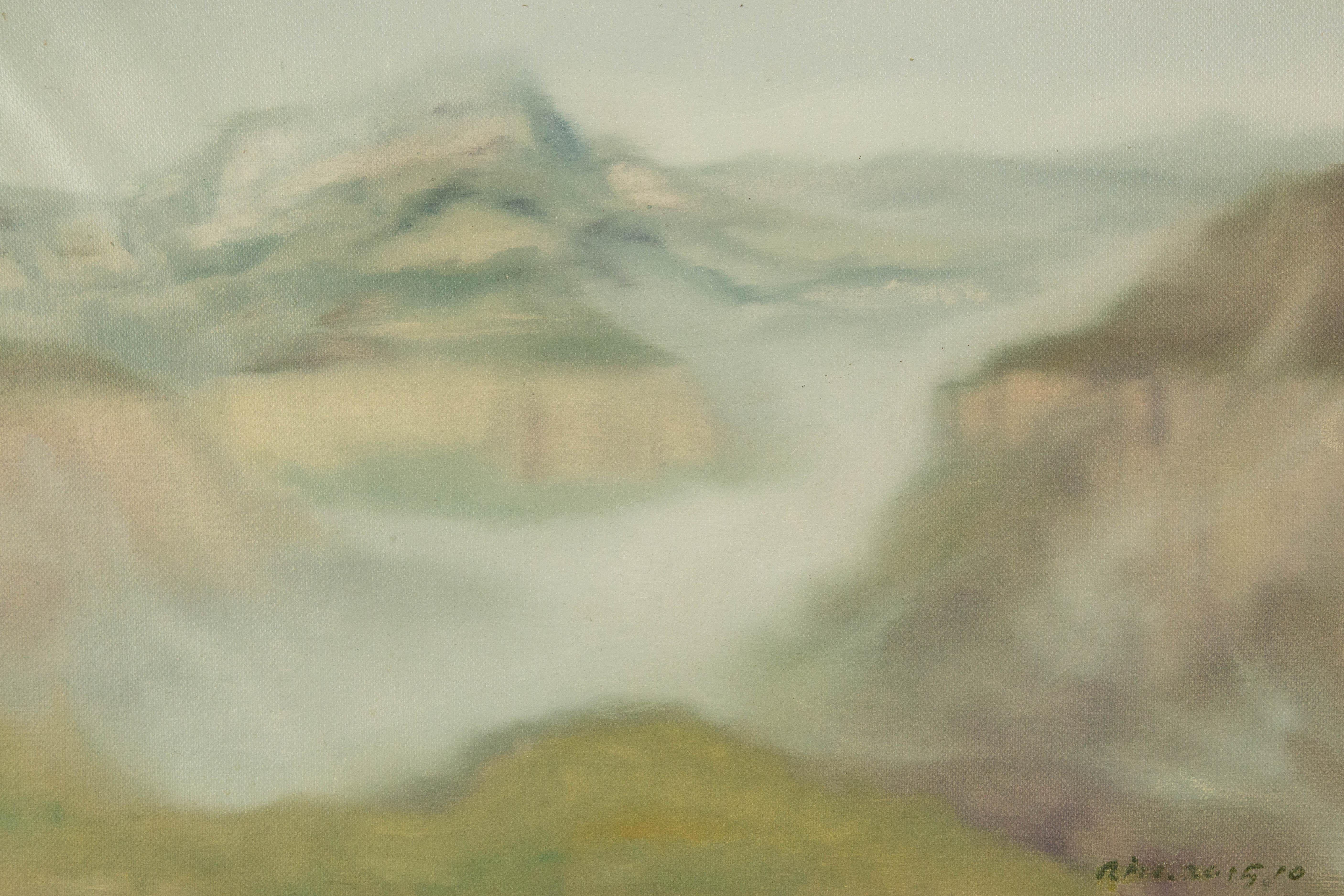 Xiang Niu Paesaggio originale olio su tela 
