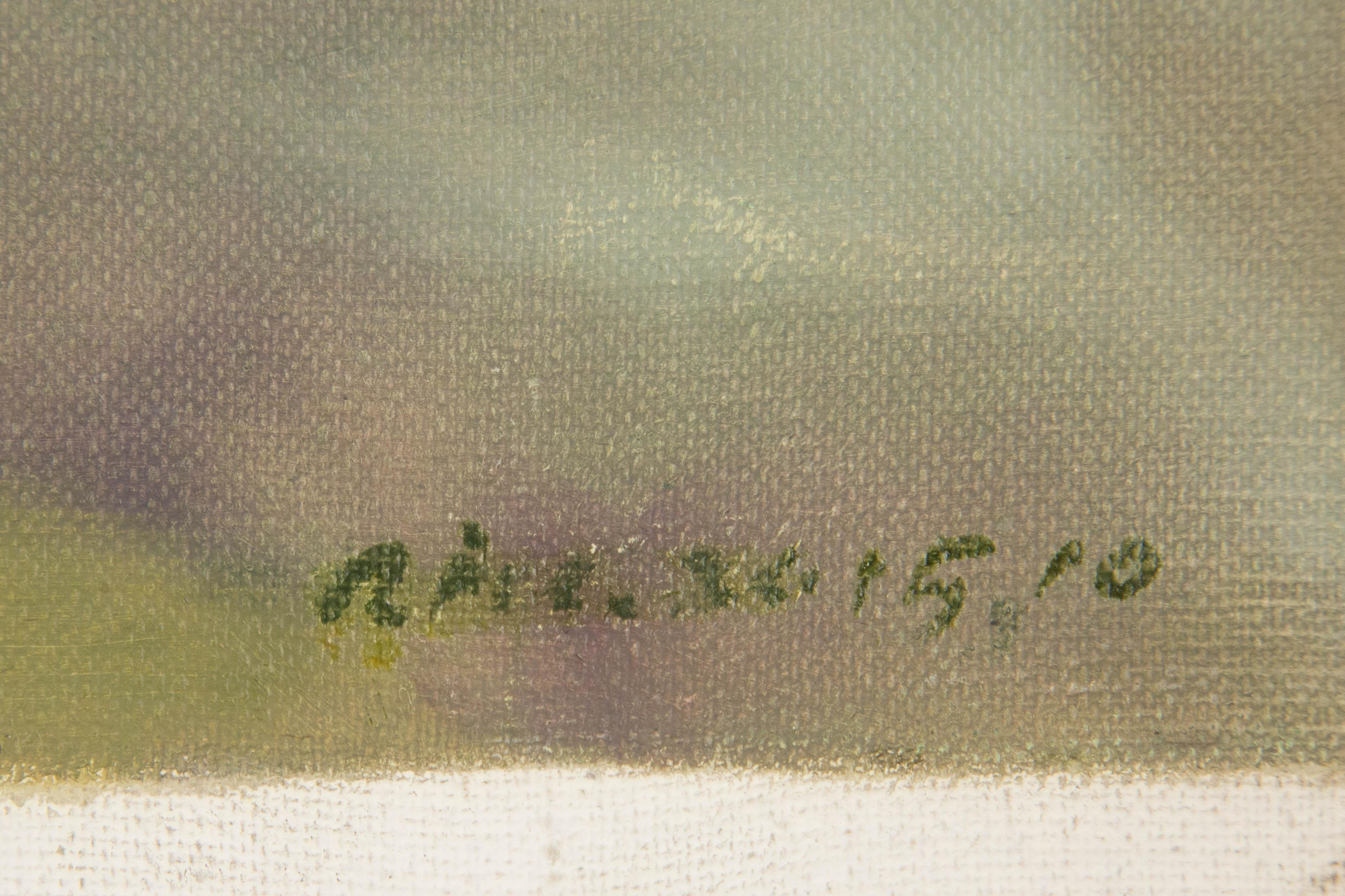 Xiang Niu Paesaggio originale olio su tela 