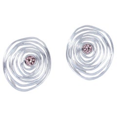 Xiao Guan Jewelry Ripples Collection Colored Stones 18K Gold Earrings