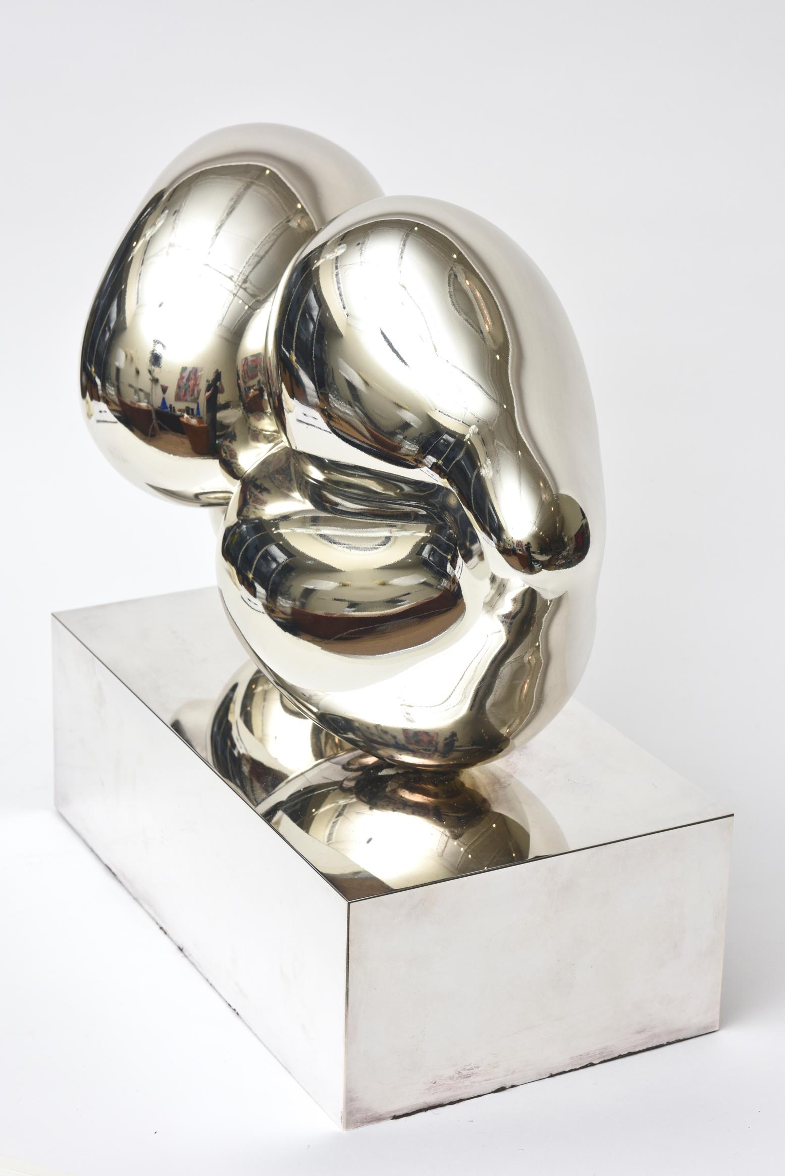 Moderne Christofle Xiao Wang Bronze argenté et argent sterling Sculpture Lips abstraite en vente