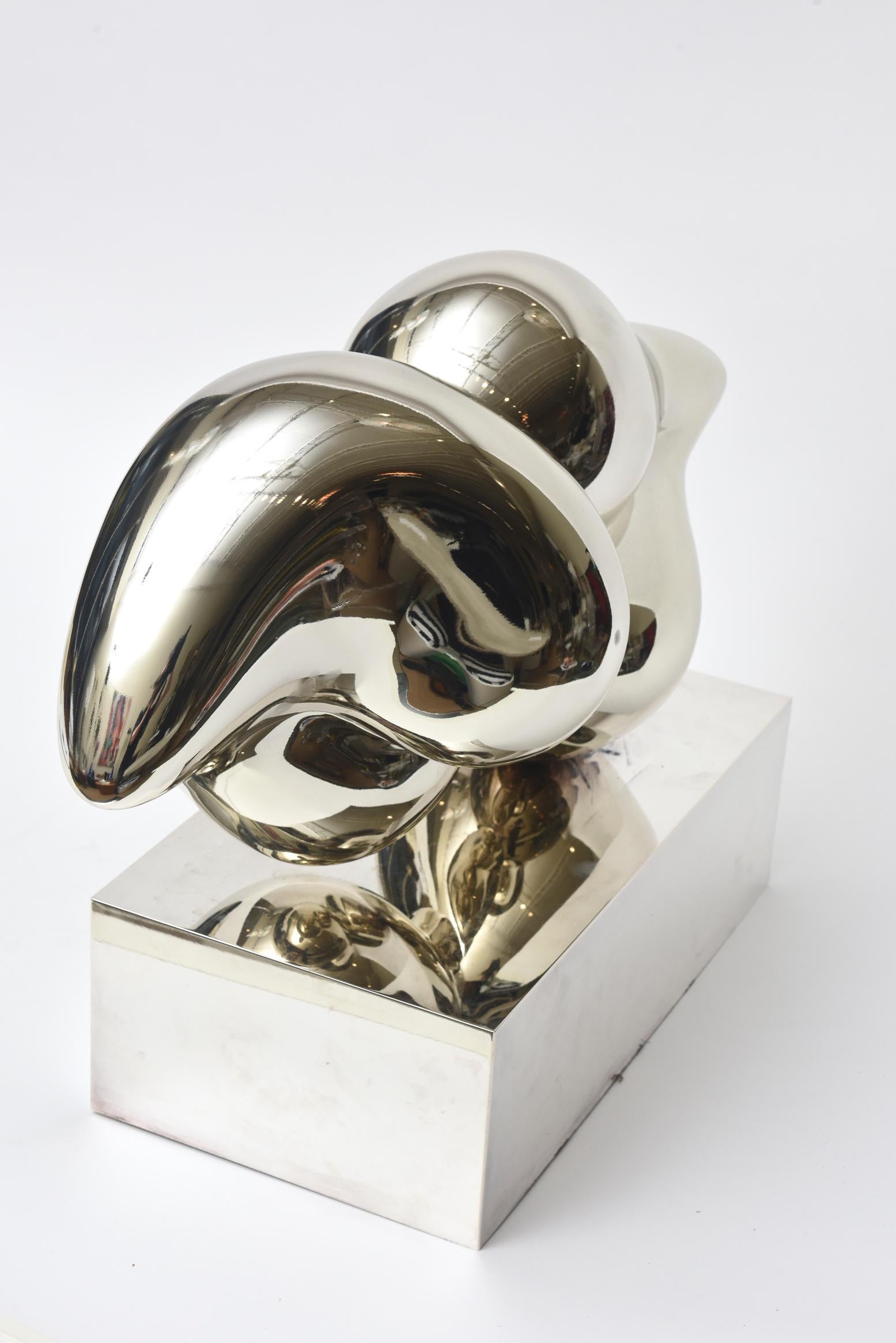 Christofle Xiao Wang Bronze argenté et argent sterling Sculpture Lips abstraite Bon état - En vente à North Miami, FL