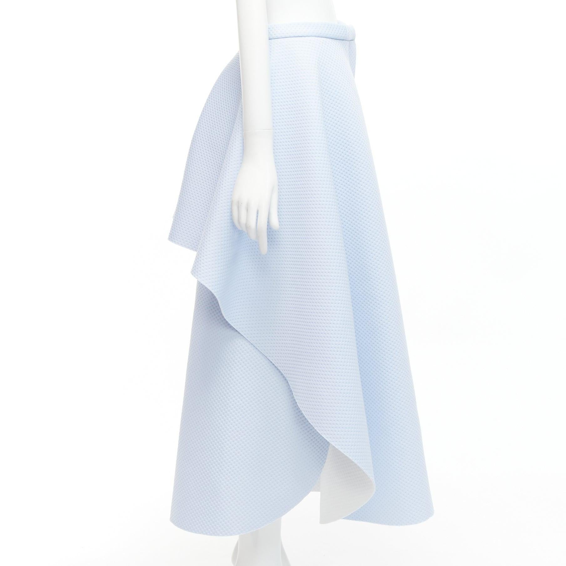 Women's XIAO LI powder blue crepe texture neoprene Aline scuba wide culottes XS