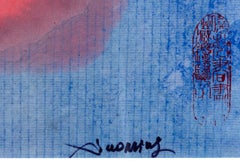 "Life is Here, " Mixed Media on Paper, Signed