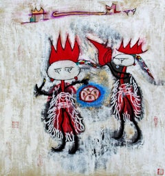 "The Spirit Song of Mind, " Mixed Media with Stamp Signature