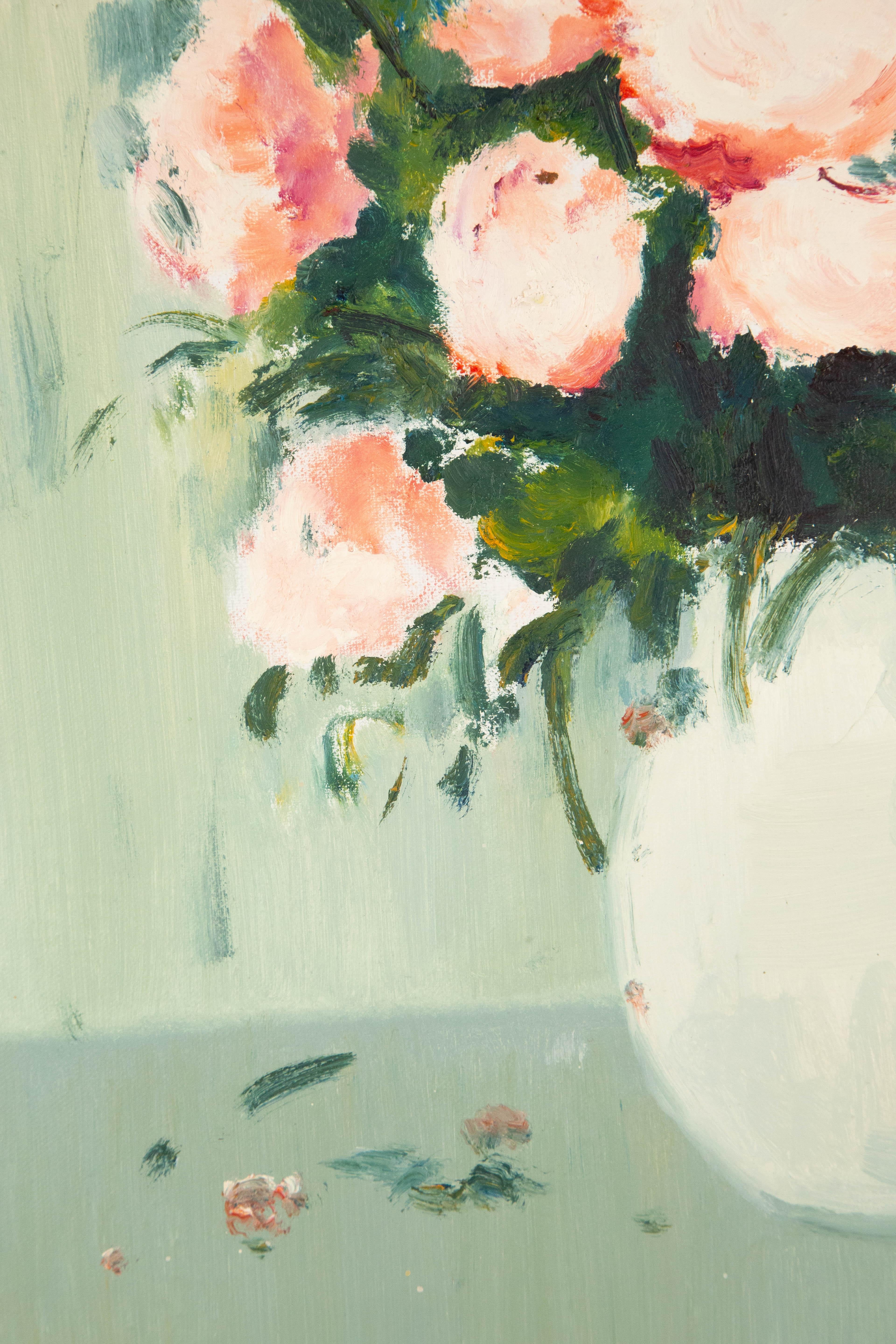 Xiaowen Zhang Stillleben Original Ölgemälde auf Leinwand „Rose Bouquet“ im Angebot 2