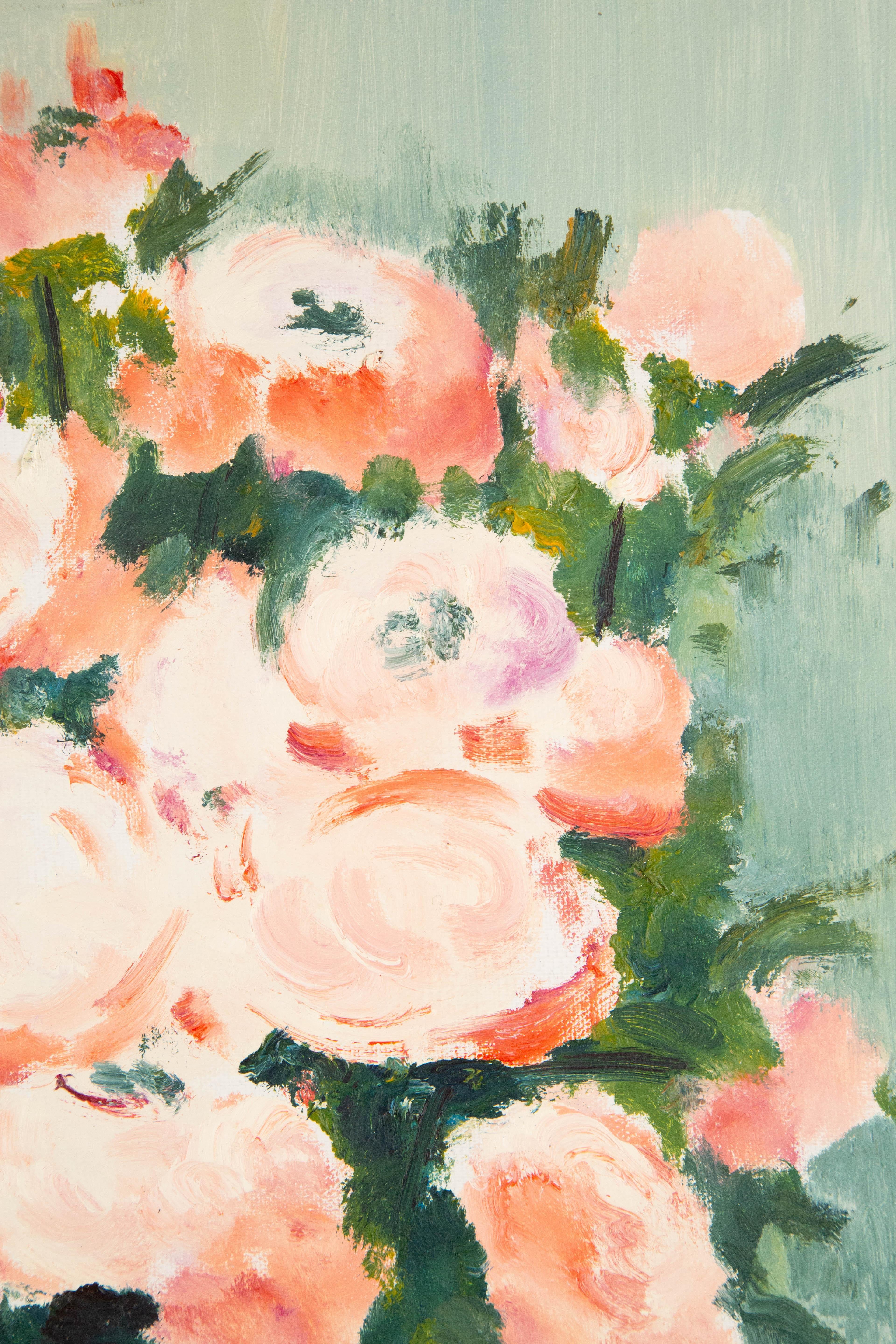 Xiaowen Zhang Stillleben Original Ölgemälde auf Leinwand „Rose Bouquet“ im Angebot 3