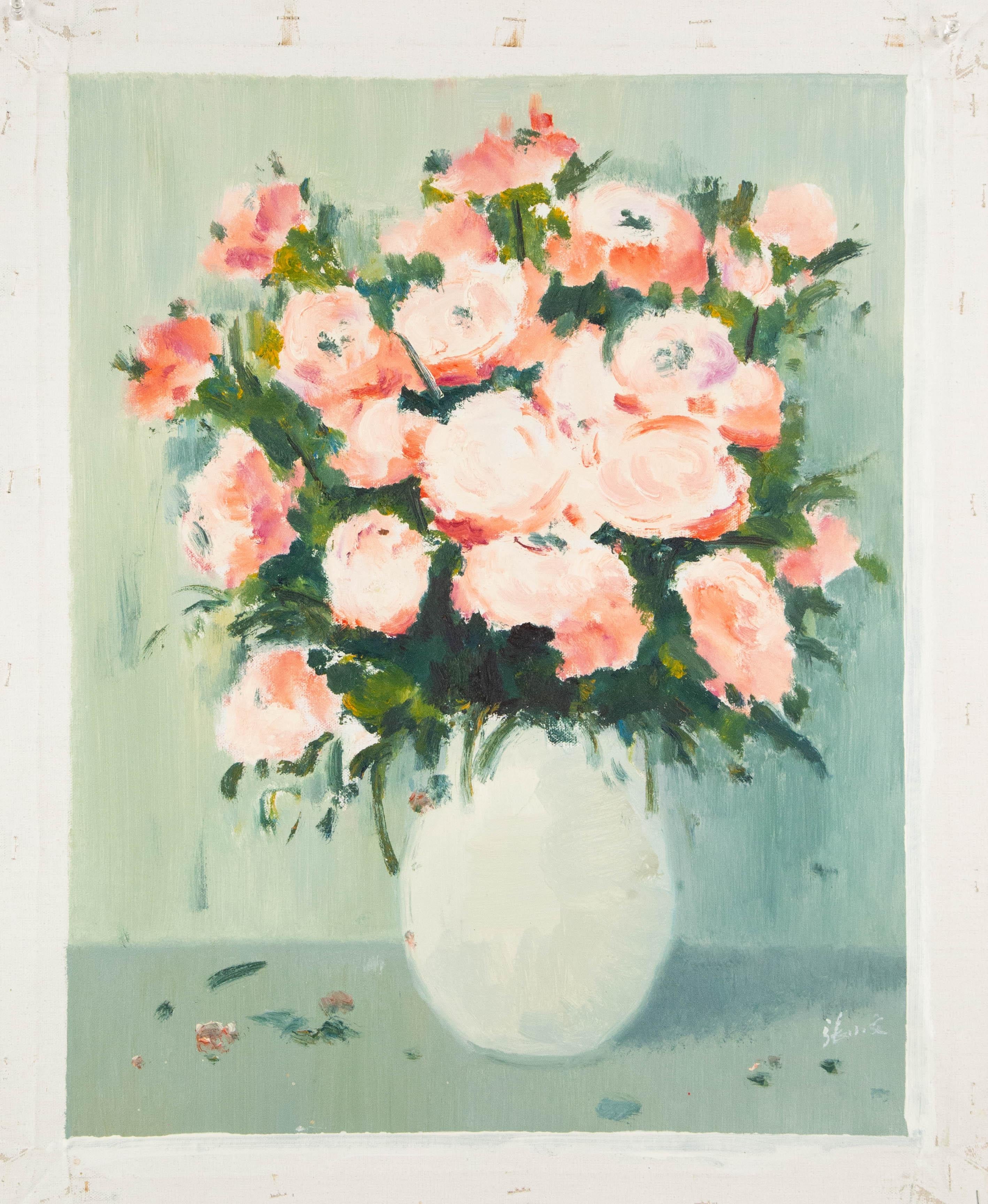 Xiaowen Zhang Stillleben Original Ölgemälde auf Leinwand „Rose Bouquet“ im Angebot 8