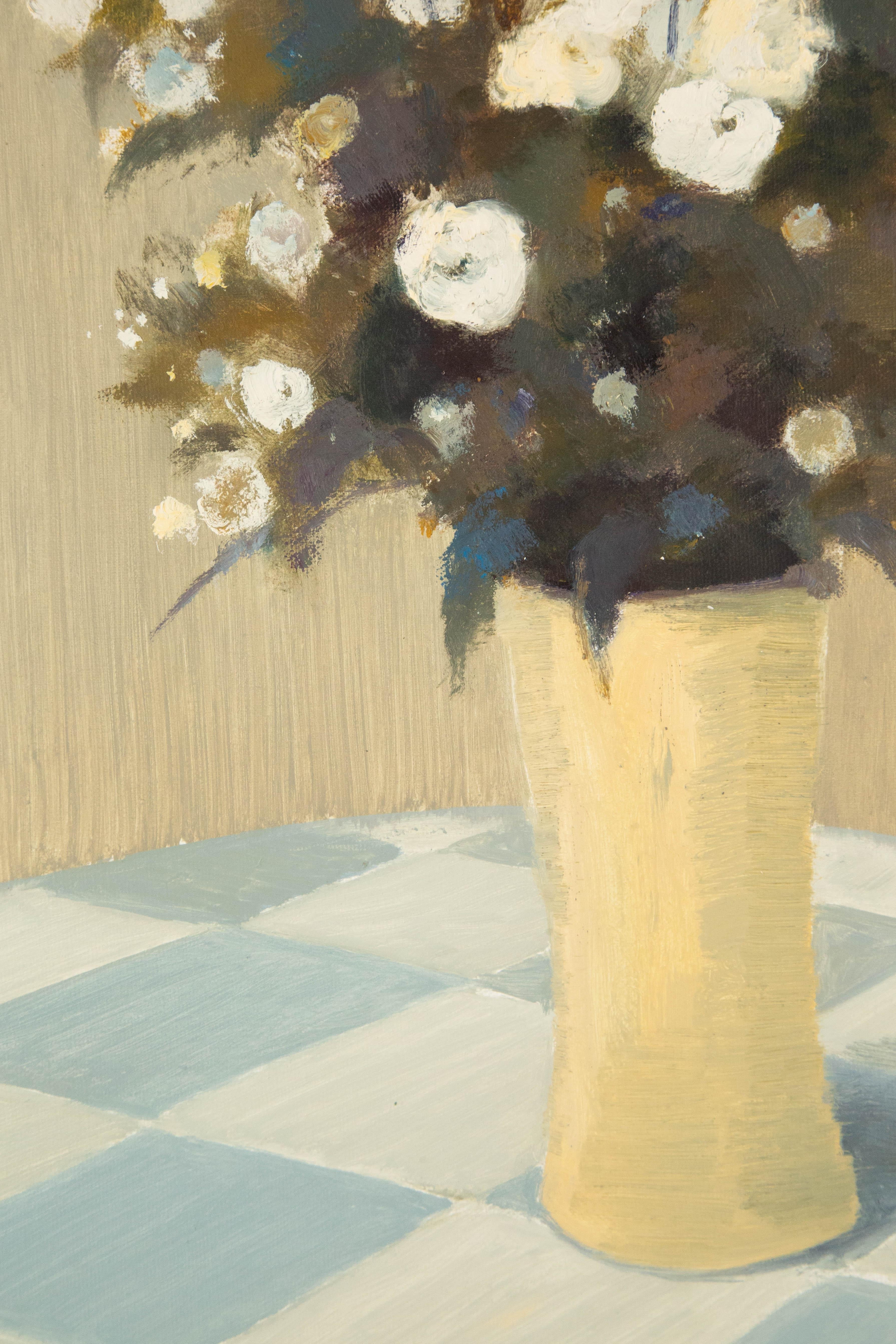 Xiaowen Zhang Stillleben Original Öl auf Leinwand „Weiße Blume Serie III“ im Angebot 2