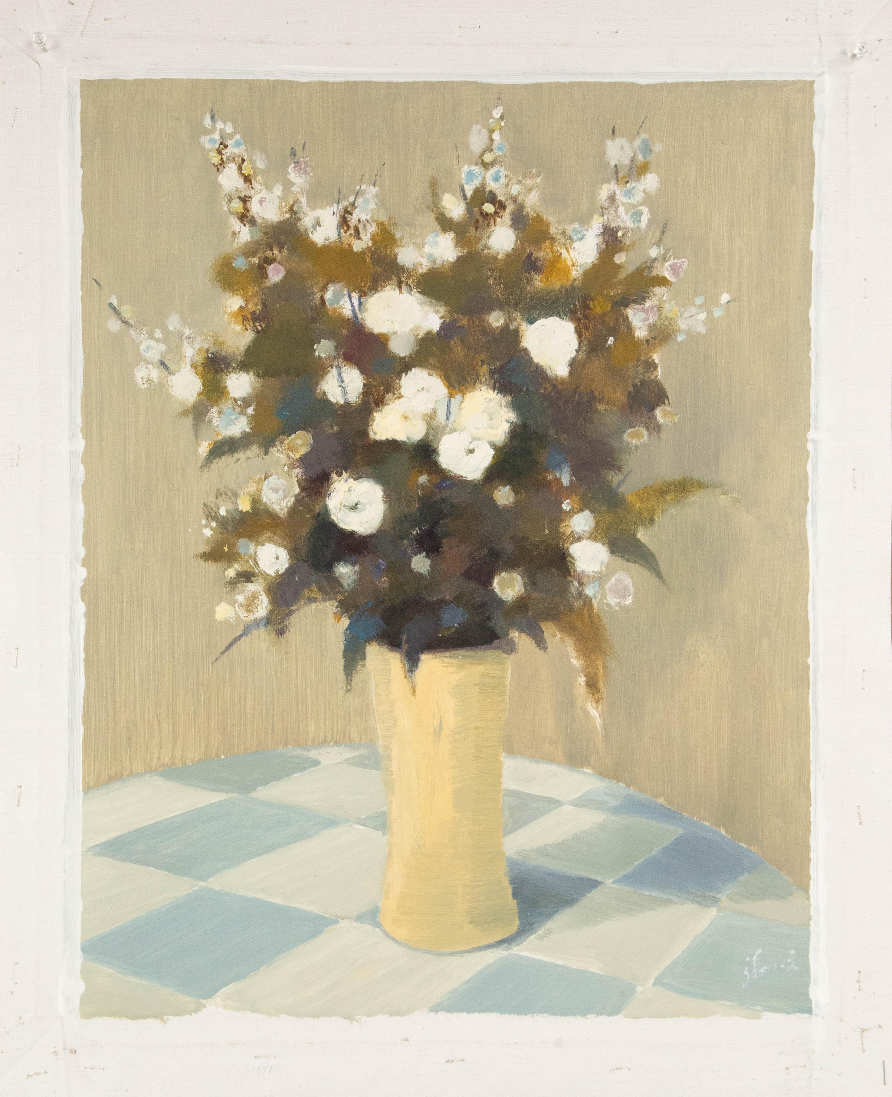 Xiaowen Zhang Stillleben Original Öl auf Leinwand „Weiße Blume Serie III“ im Angebot 8