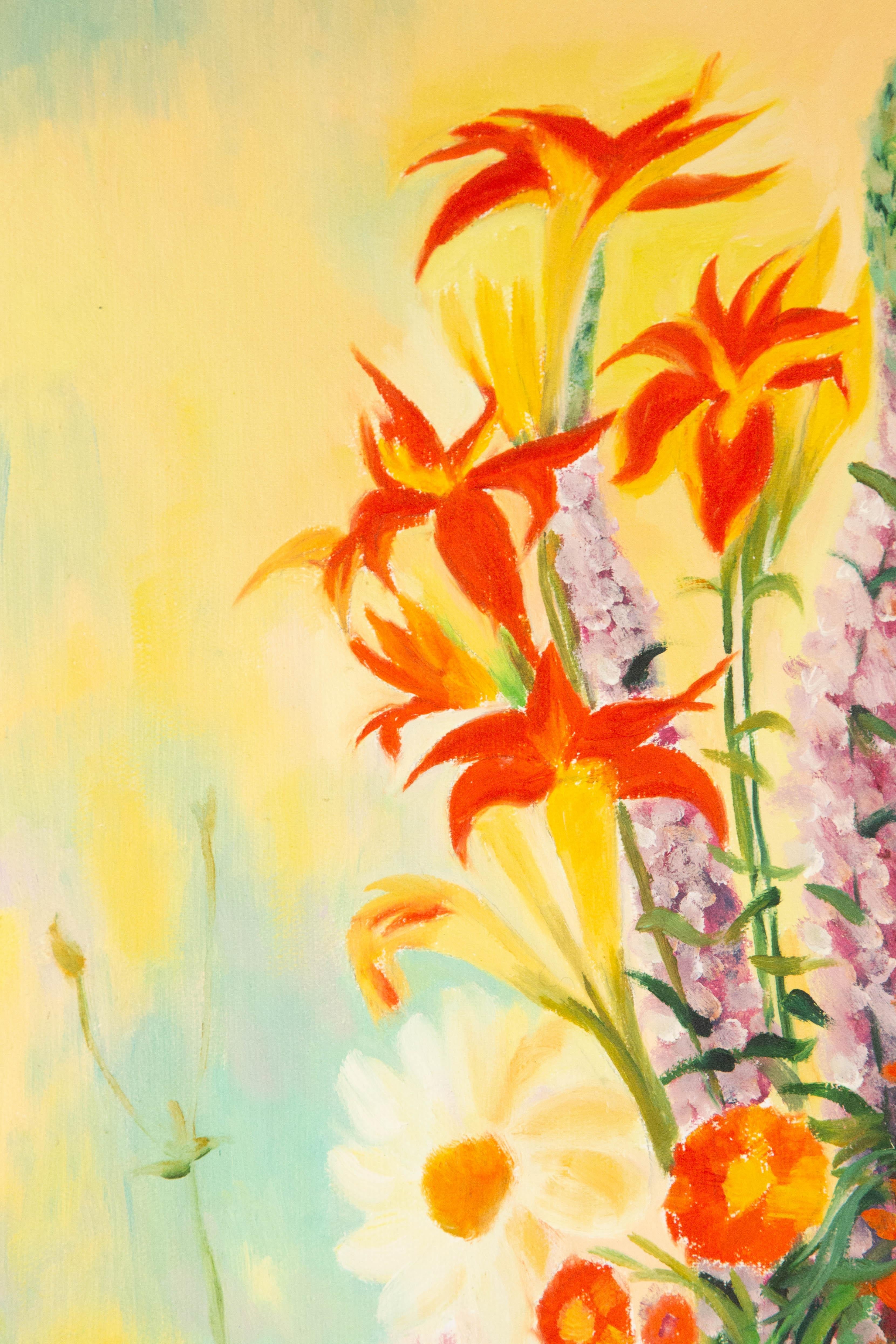 Xiaoxia Yang, geblümtes Original Ölgemälde auf Leinwand „Blumenblütenblütenblüten“ im Angebot 1