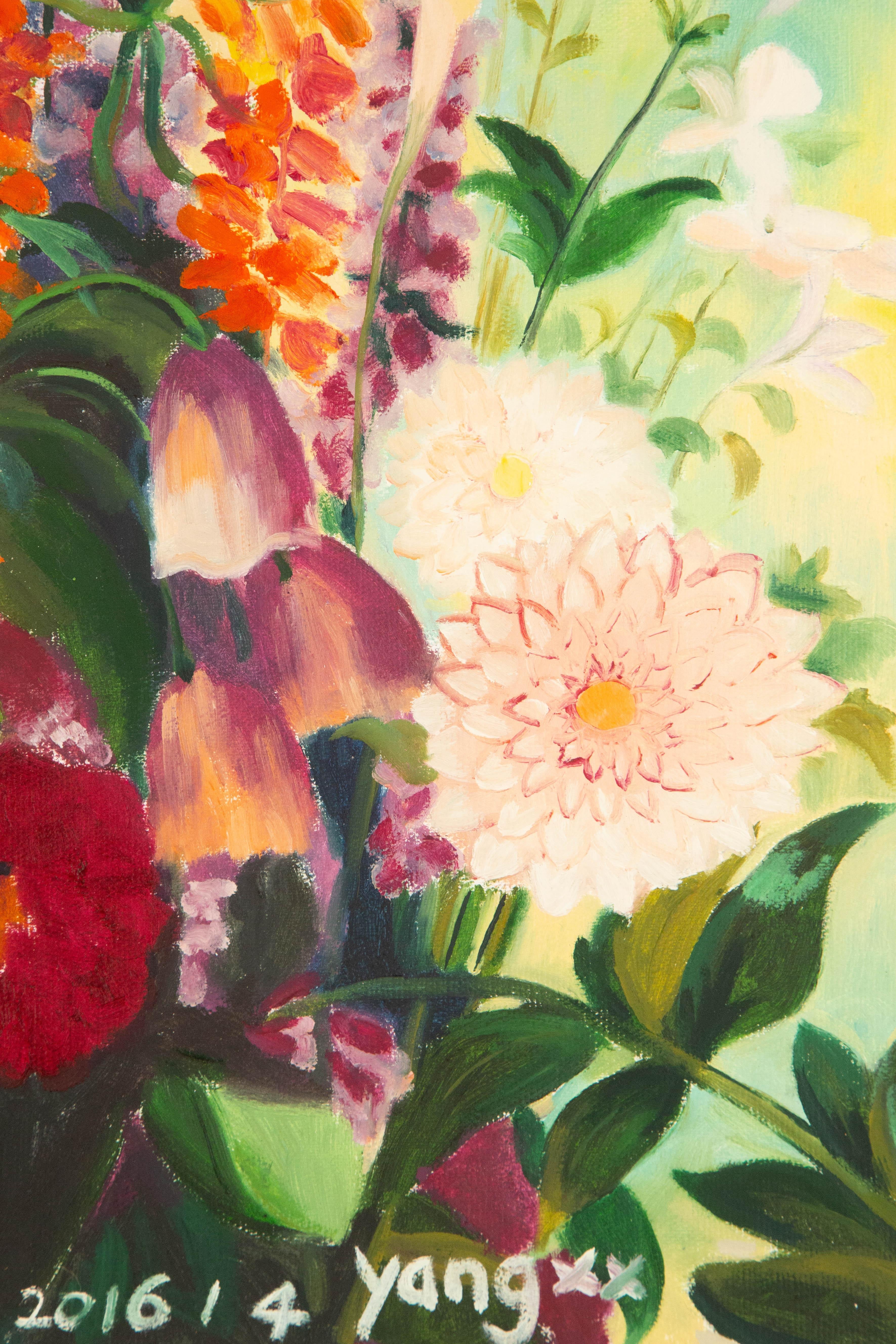 Xiaoxia Yang, geblümtes Original Ölgemälde auf Leinwand „Blumenblütenblütenblüten“ im Angebot 4