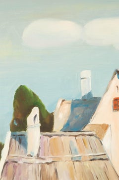 Xiaoxia Yang Paisaje Original Óleo Sobre Lienzo "Casa junto al mar"