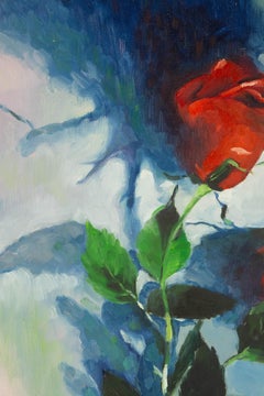 Xiaoxia Yang Floral Óleo original sobre lienzo "Dos rosas"