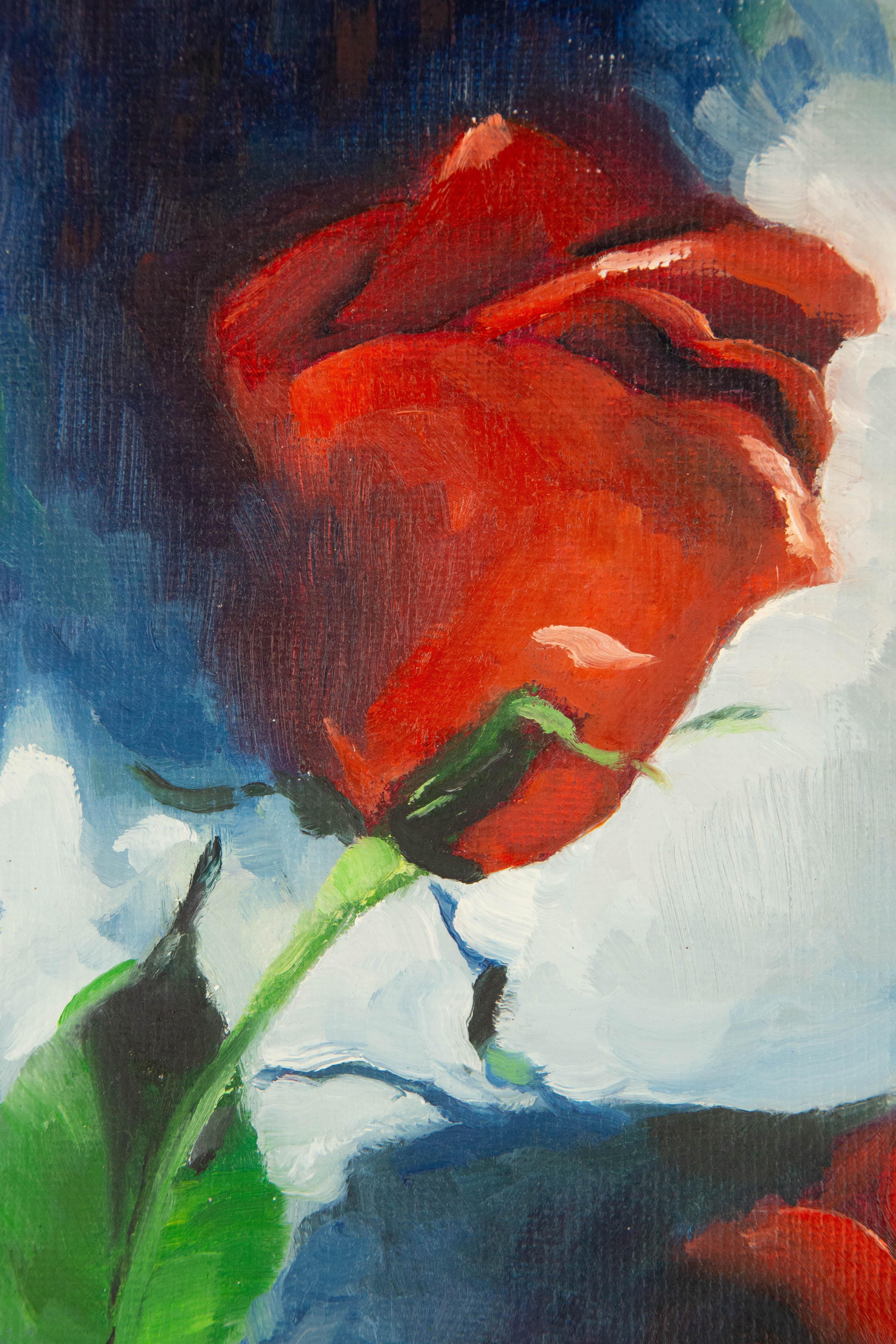 Xiaoxia Yang Huile florale originale sur toile 