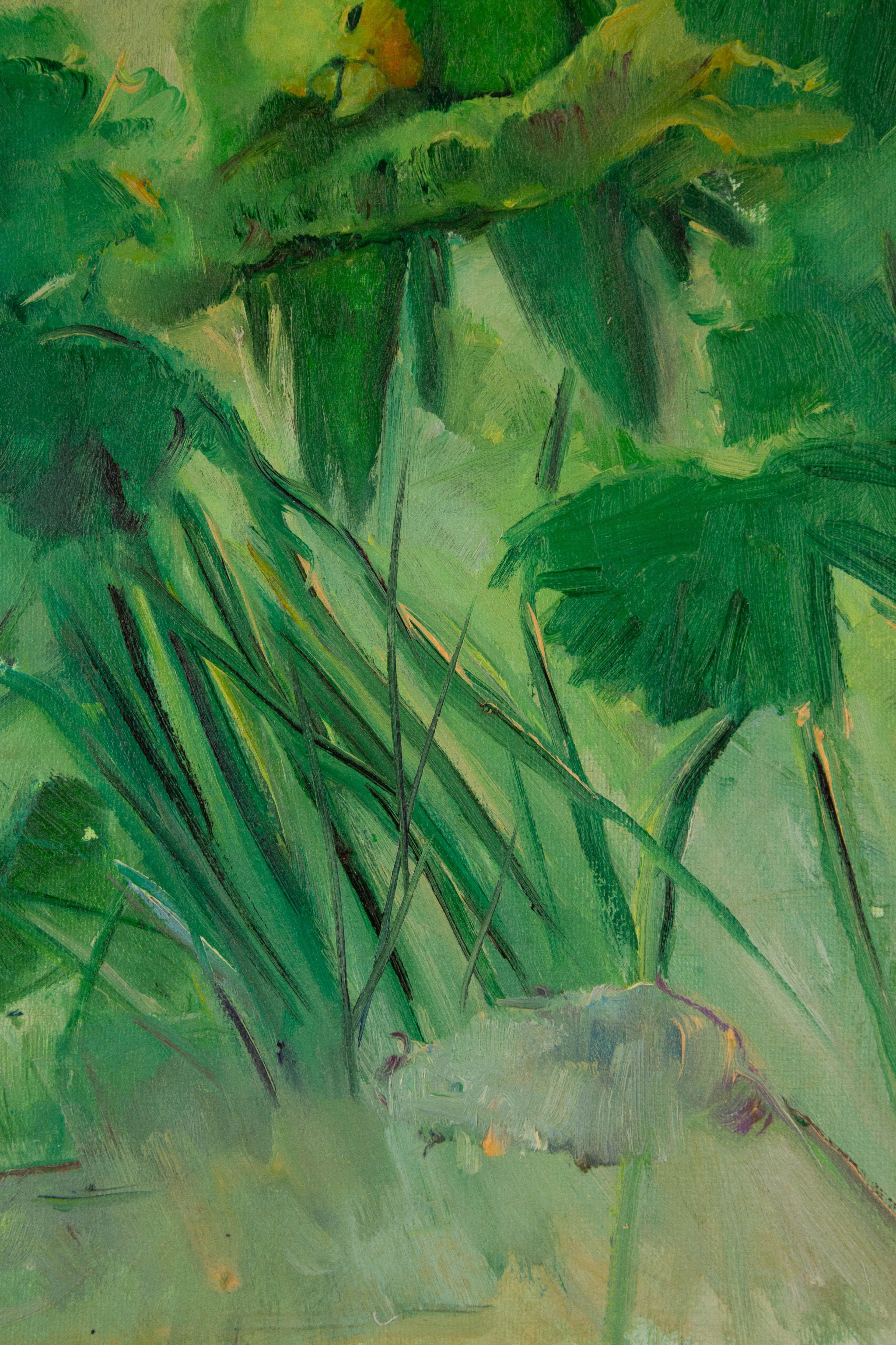 Xiaoyan-Sonnentier Original Ölgemälde auf Leinwand „Lovely Couple“ im Angebot 1