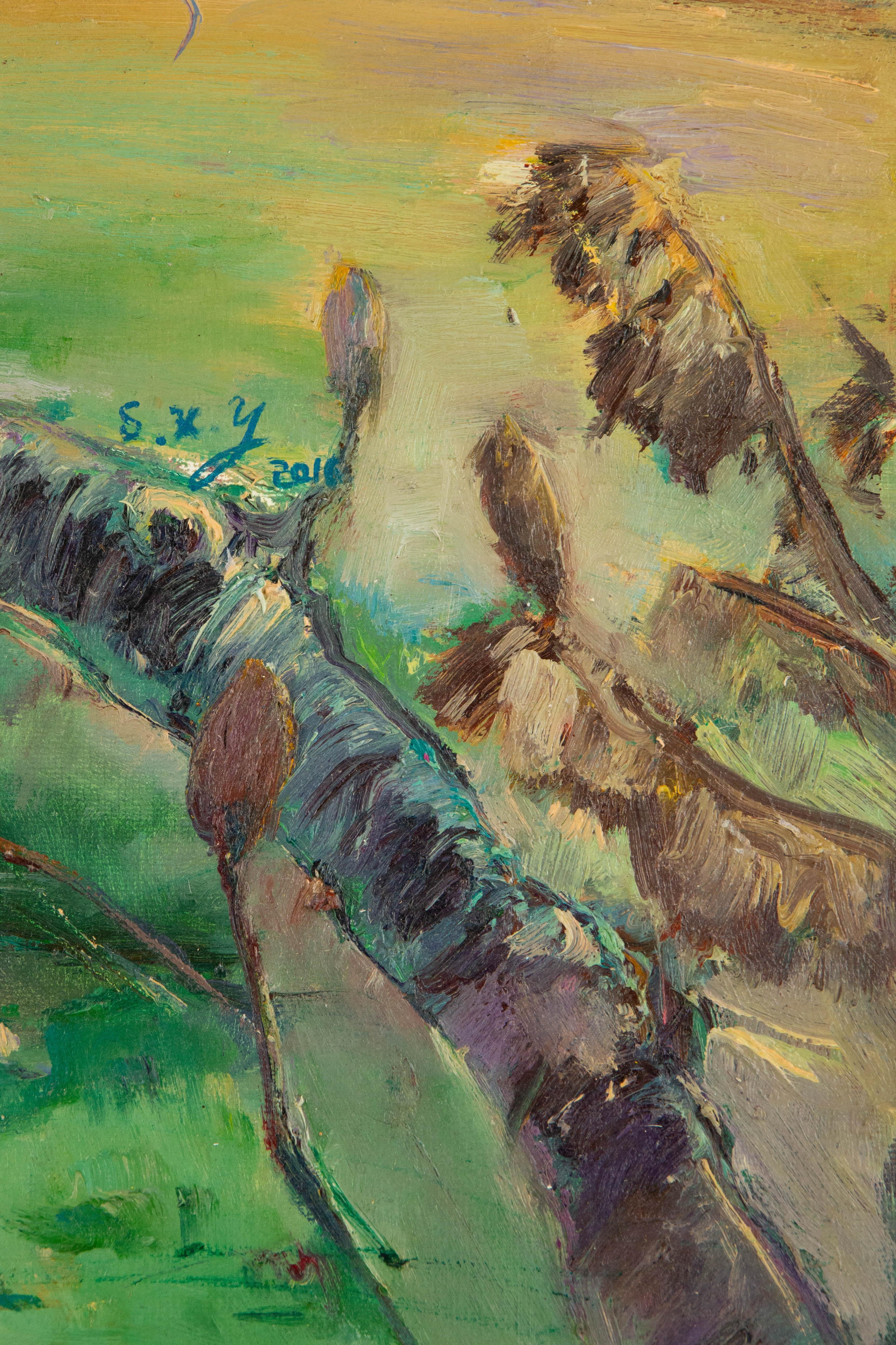XiaoYan Sun Zeitgenössisches Original Öl auf Leinwand 