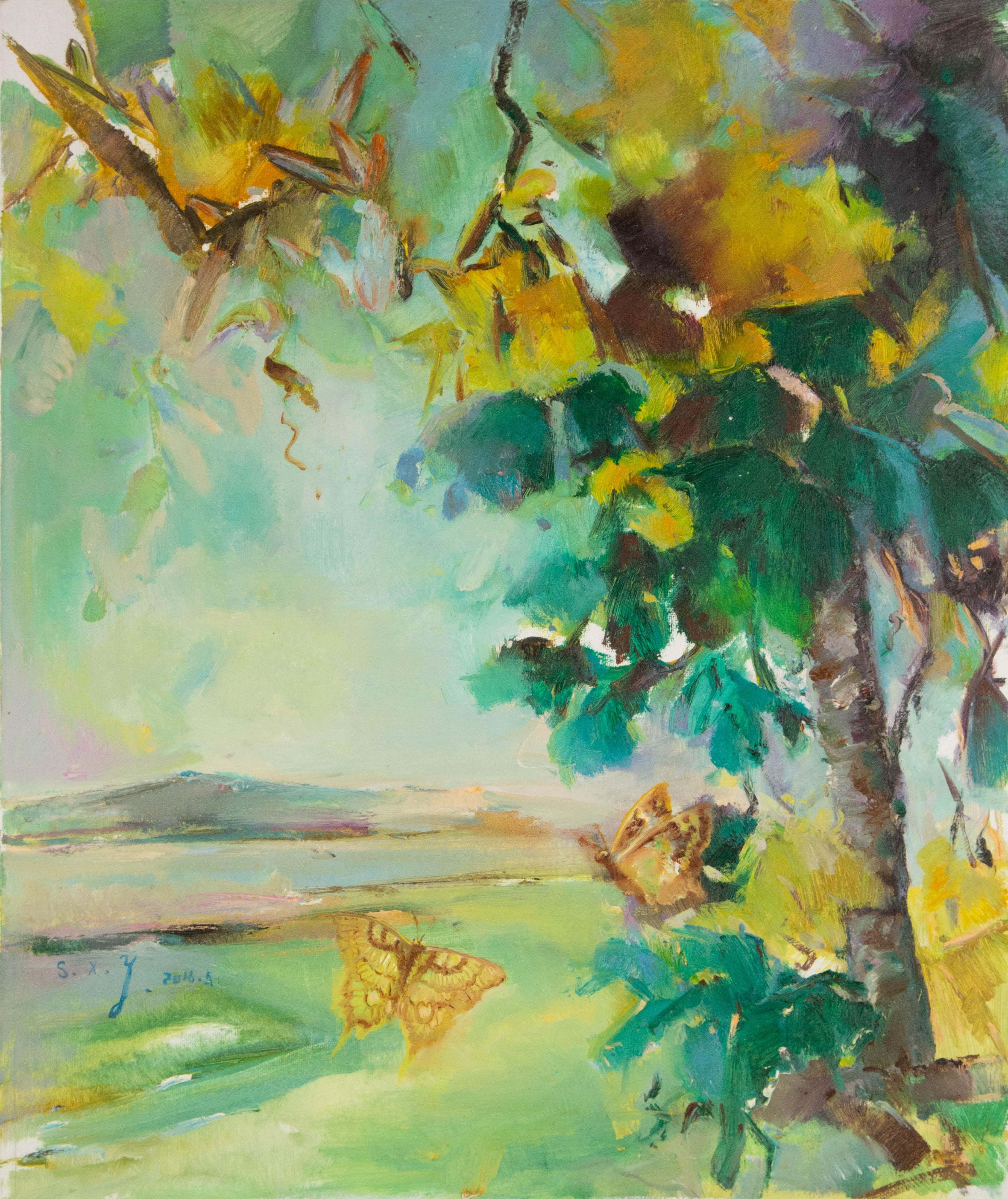  Titolo: La valle delle farfalle
 Medium: Olio su tela
 Dimensioni: 23 x 19 pollici
 Cornice: Possibilità di incorniciatura!
 Condizioni: Il dipinto appare in ottime condizioni.
 Nota: questo quadro non è teso
 Anno: 2016
 Artista: Xiaoyan Sun
