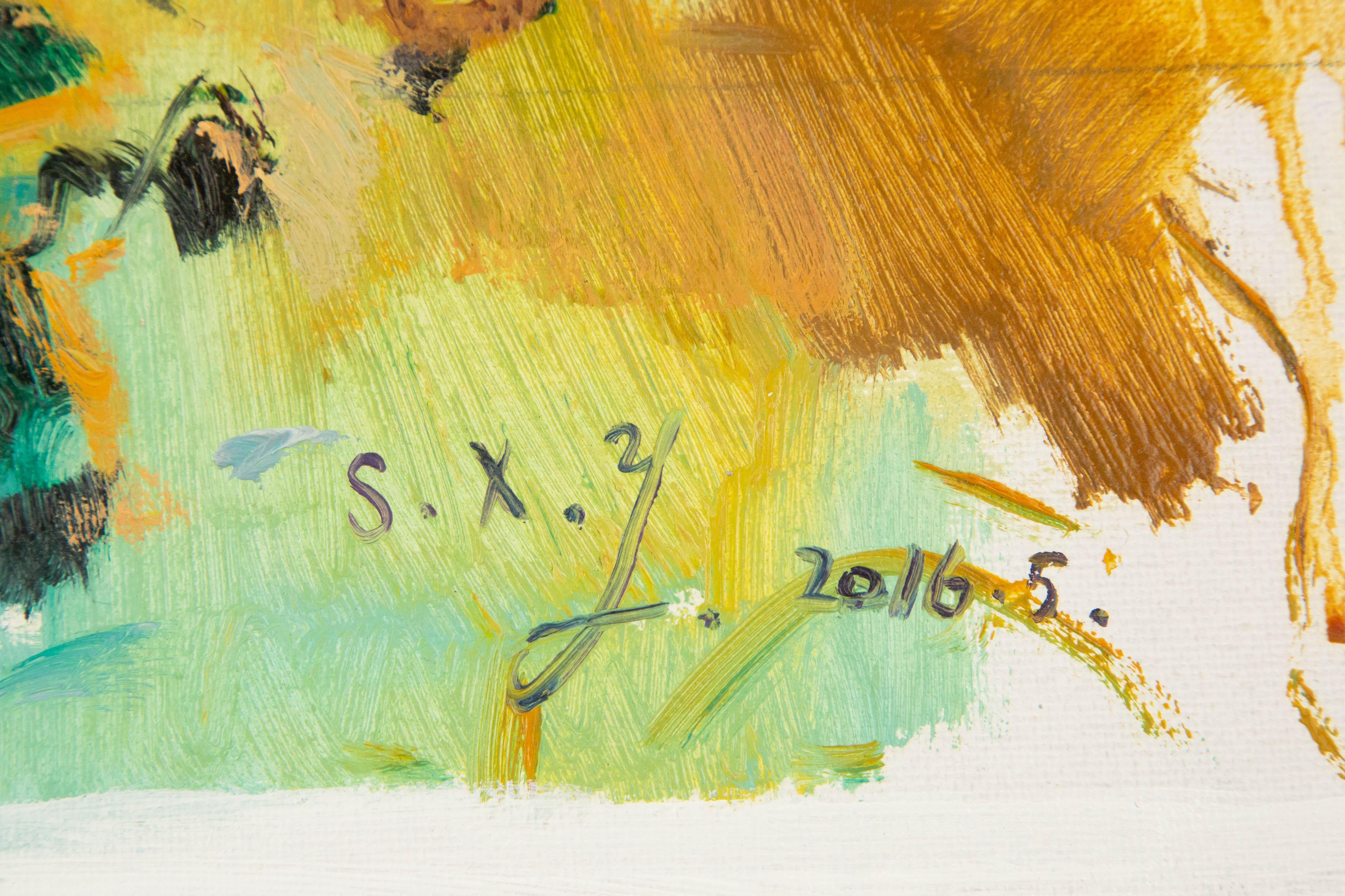 Xiaoyan Sun Floral Original Ölgemälde auf Leinwand „Schmetterlingstal I“ im Angebot 6