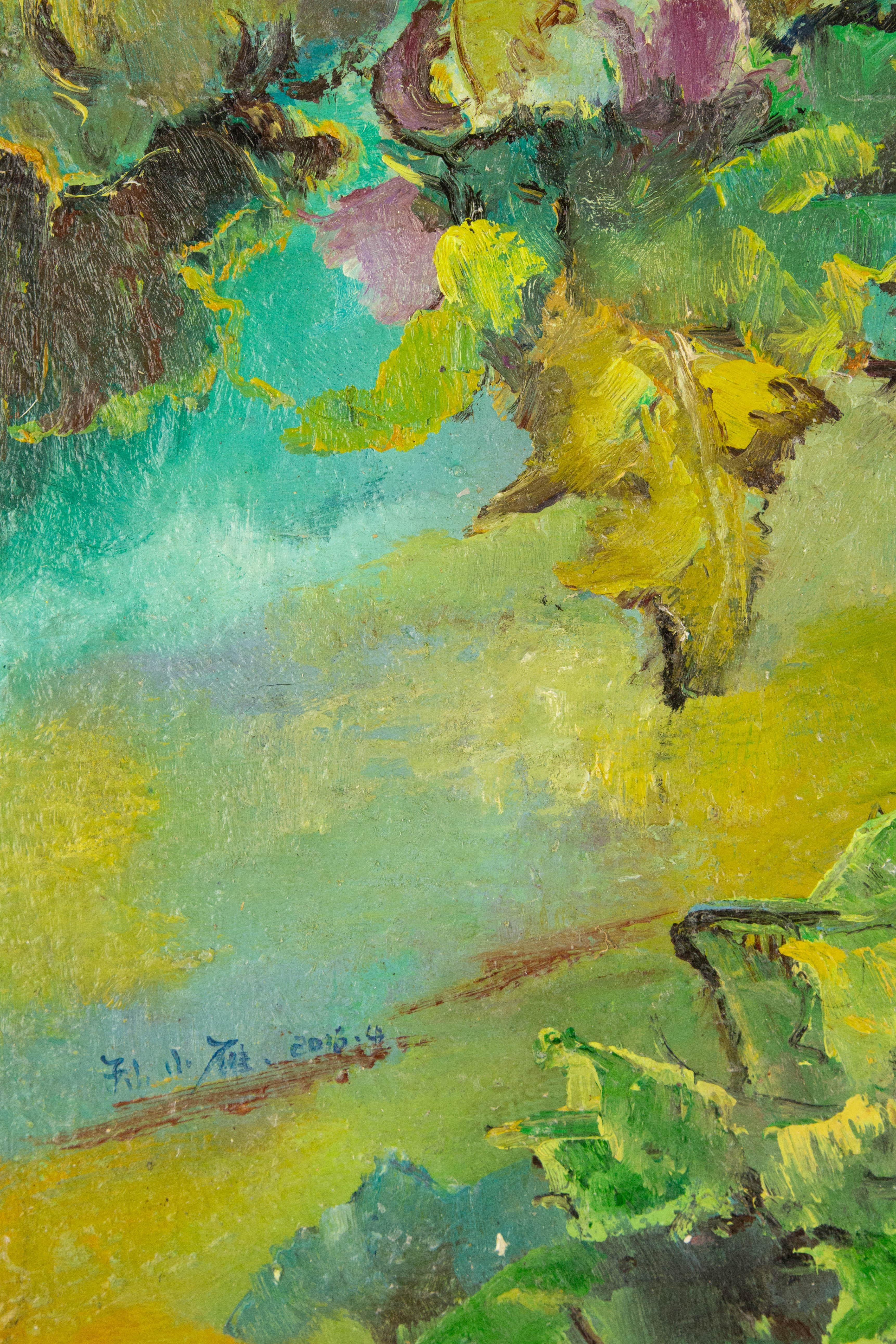 Xiaoyan Sun Óleo Original Floral Sobre Lienzo 