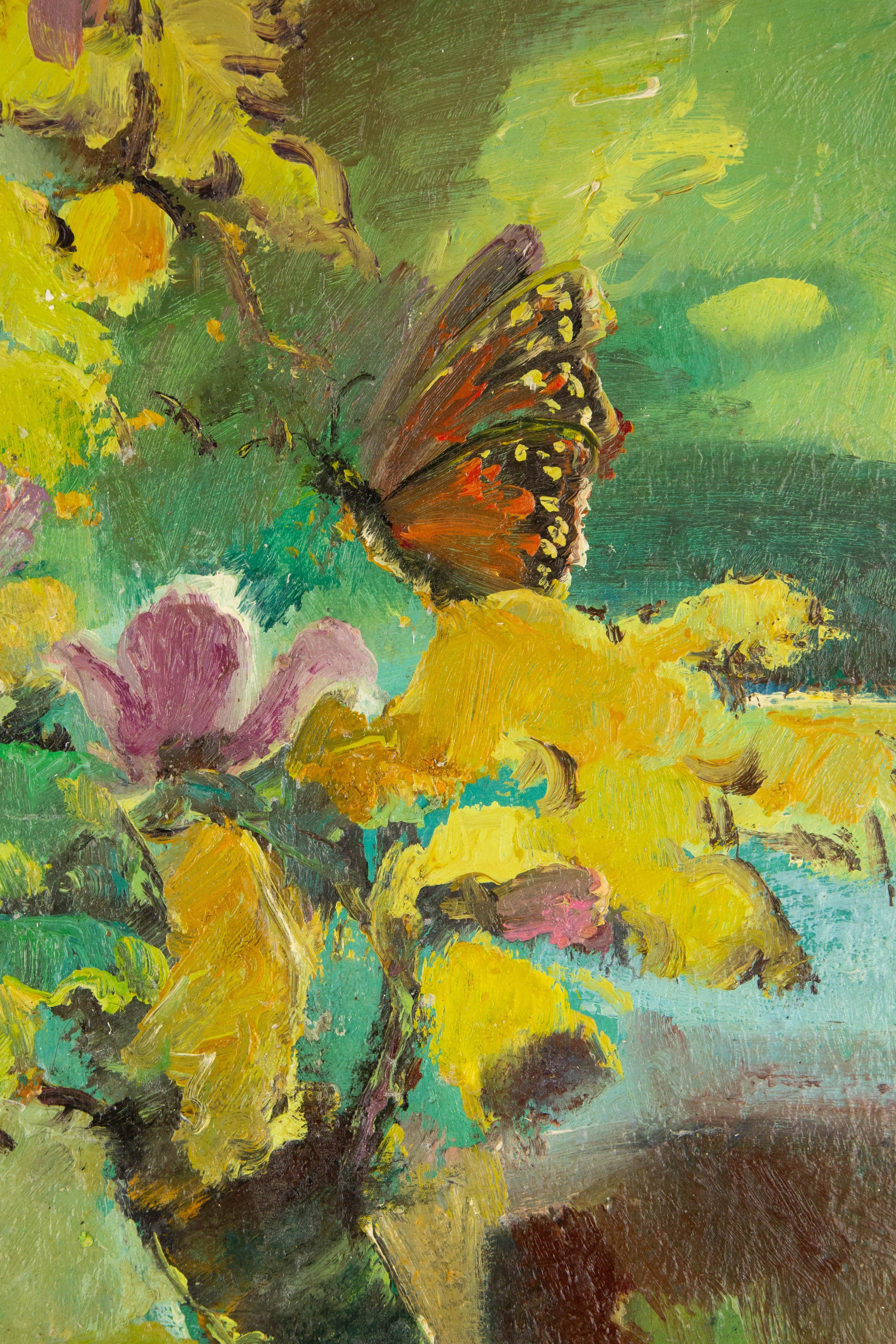 Xiaoyan Sun Óleo Original Floral Sobre Lienzo 
