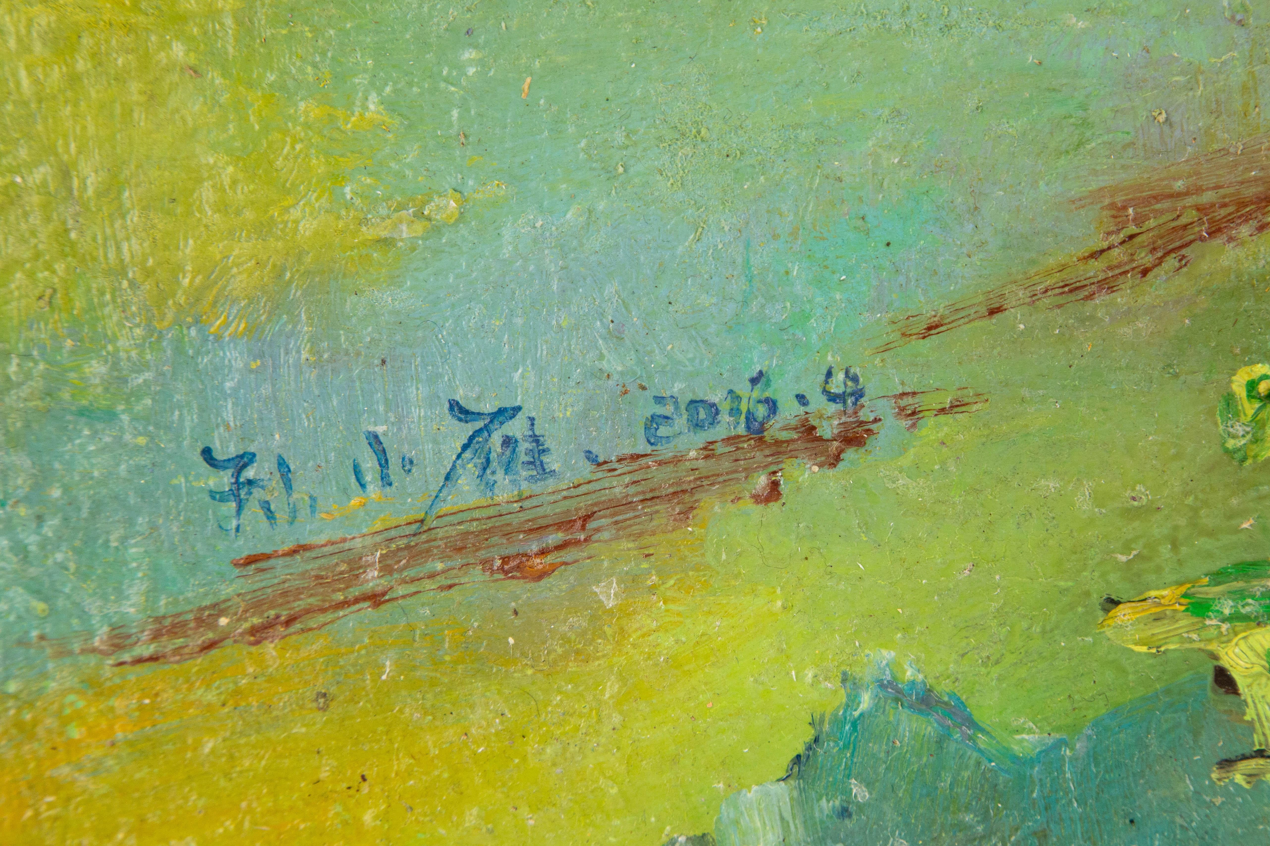 Xiaoyan Sun Óleo Original Floral Sobre Lienzo 