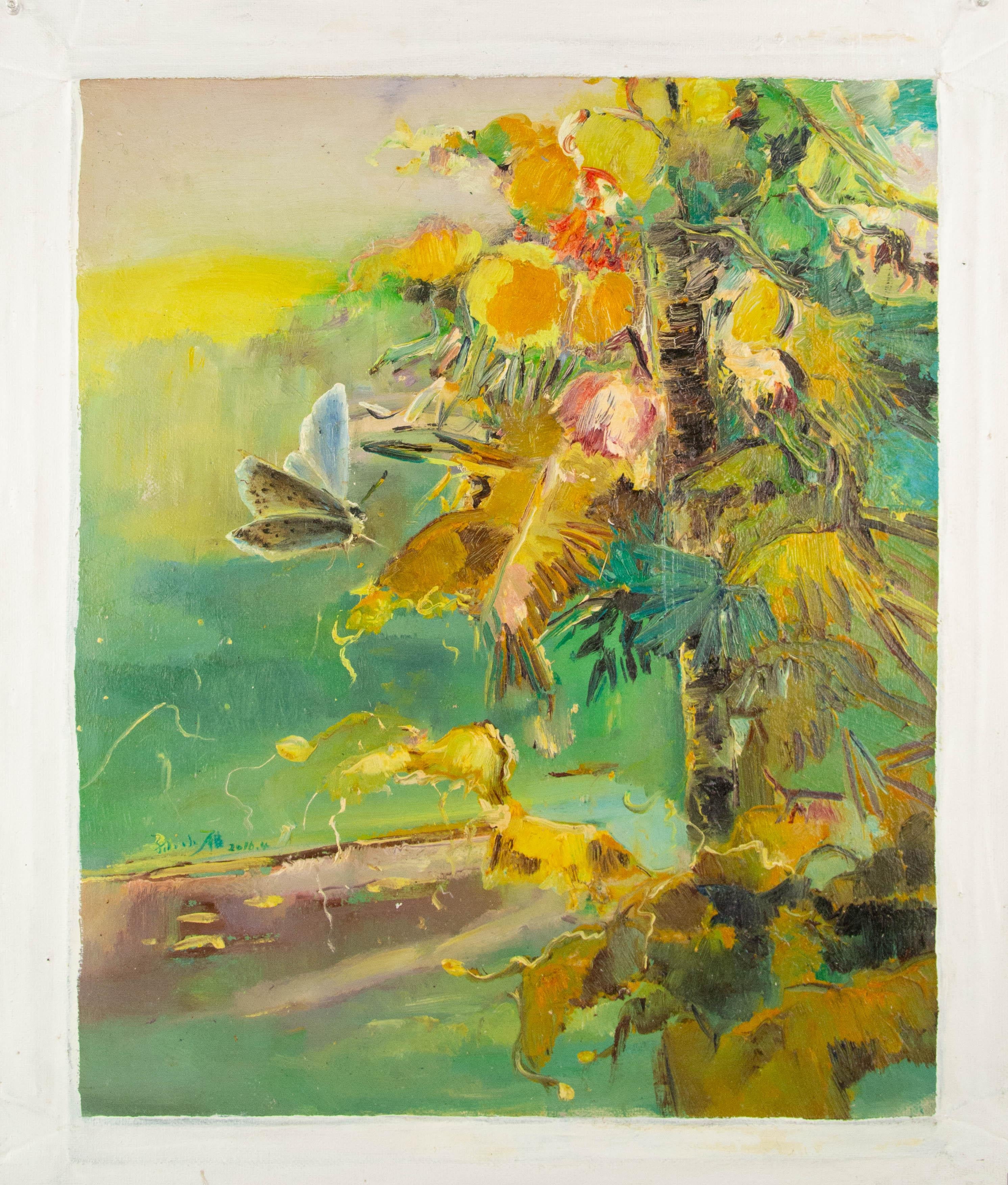 Xiaoyan Sonnenblumen Original Ölgemälde auf Leinwand „Sommer Fantasie Serie IV“ im Angebot 4