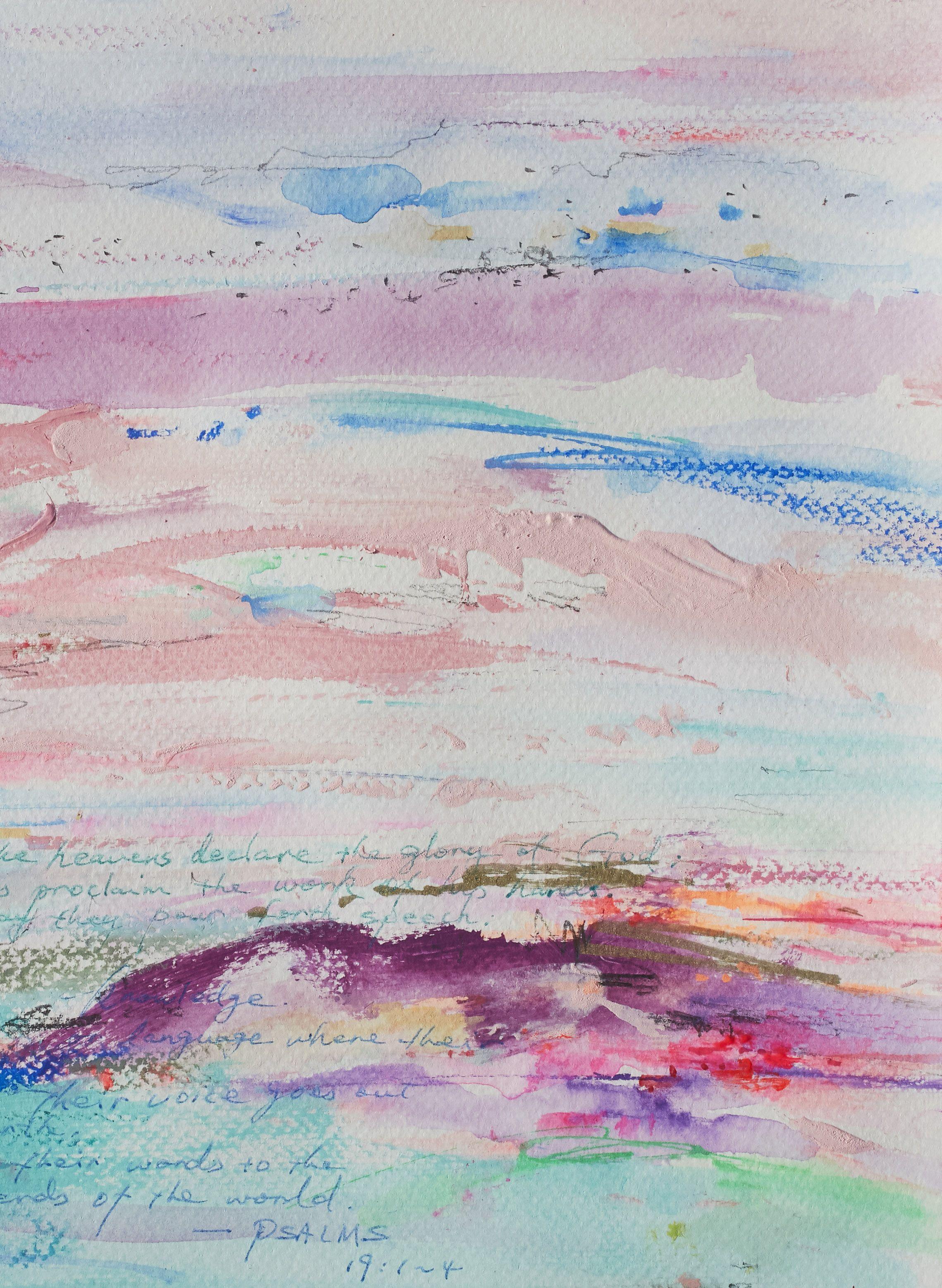 Peinture, acrylique sur papier, jour après jour - Gris Abstract Painting par Xiaoyang Galas