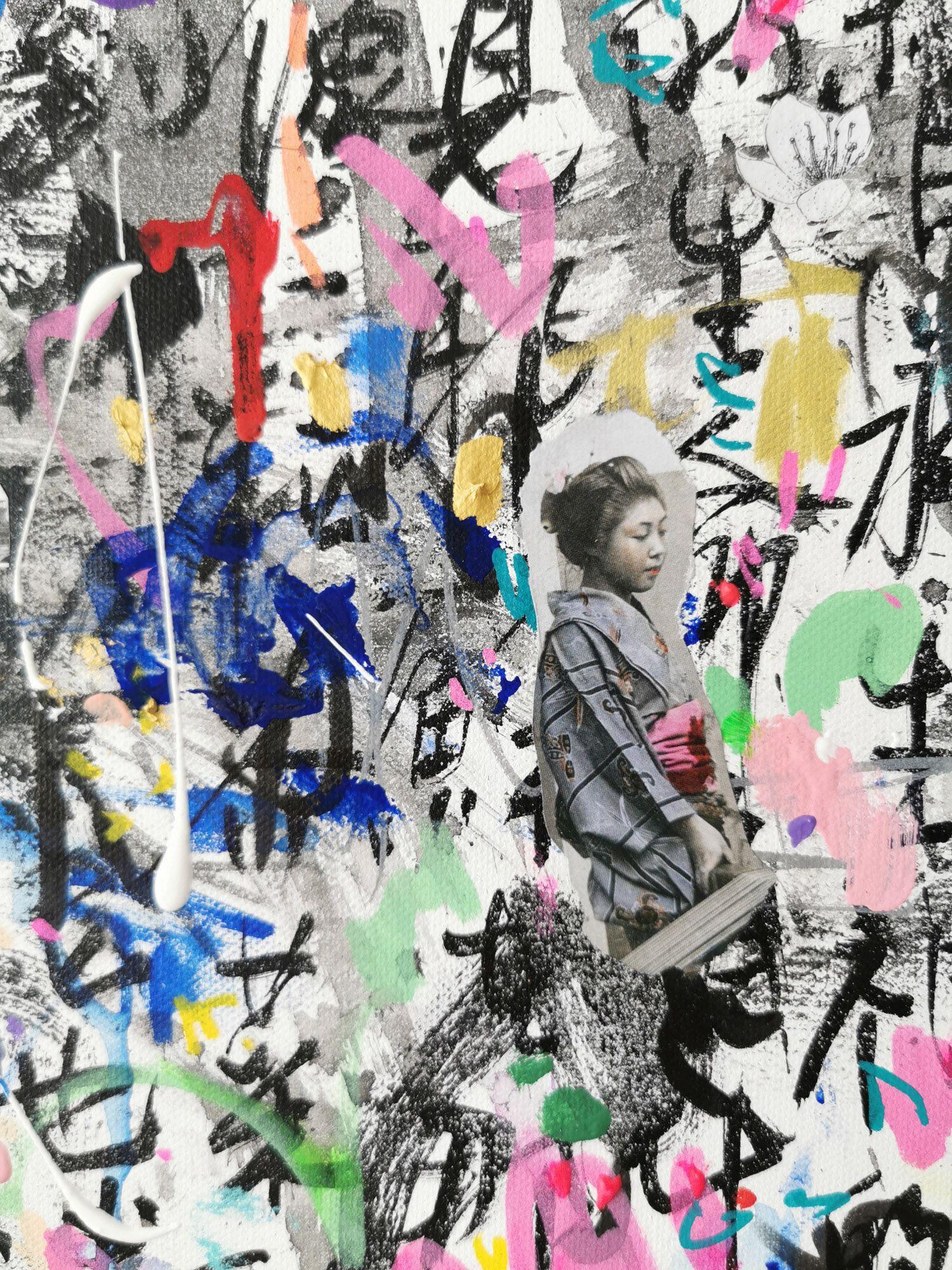 Gentil y humilde, Pintura, Acrílico sobre lienzo - Painting Abstracto de Xiaoyang Galas