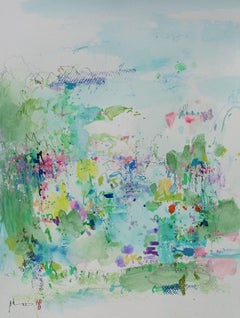 Jardin magique, Gemälde, Acryl auf Papier